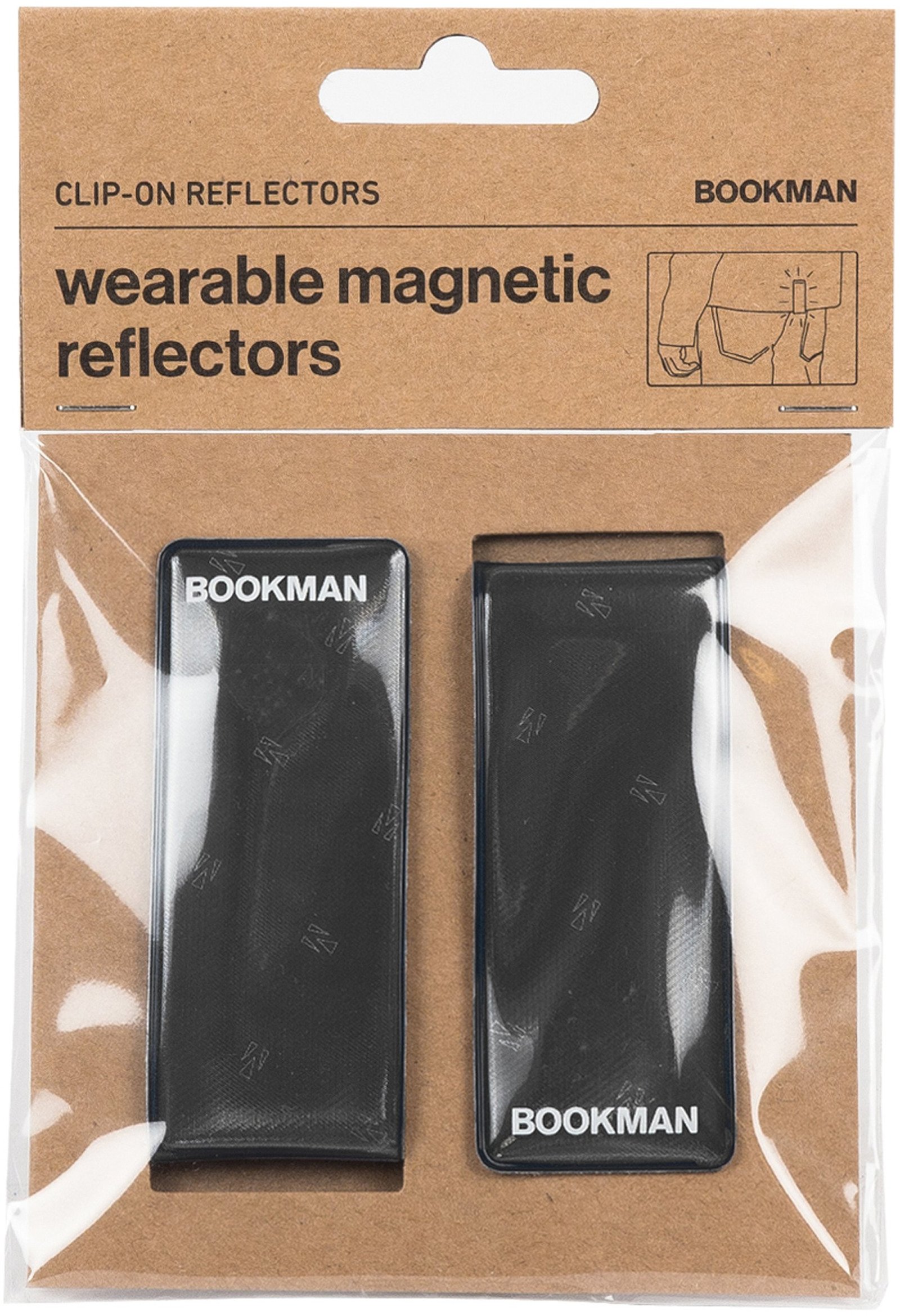 Bookman Urban Visibility Clip-on Reflectors Black 2 st