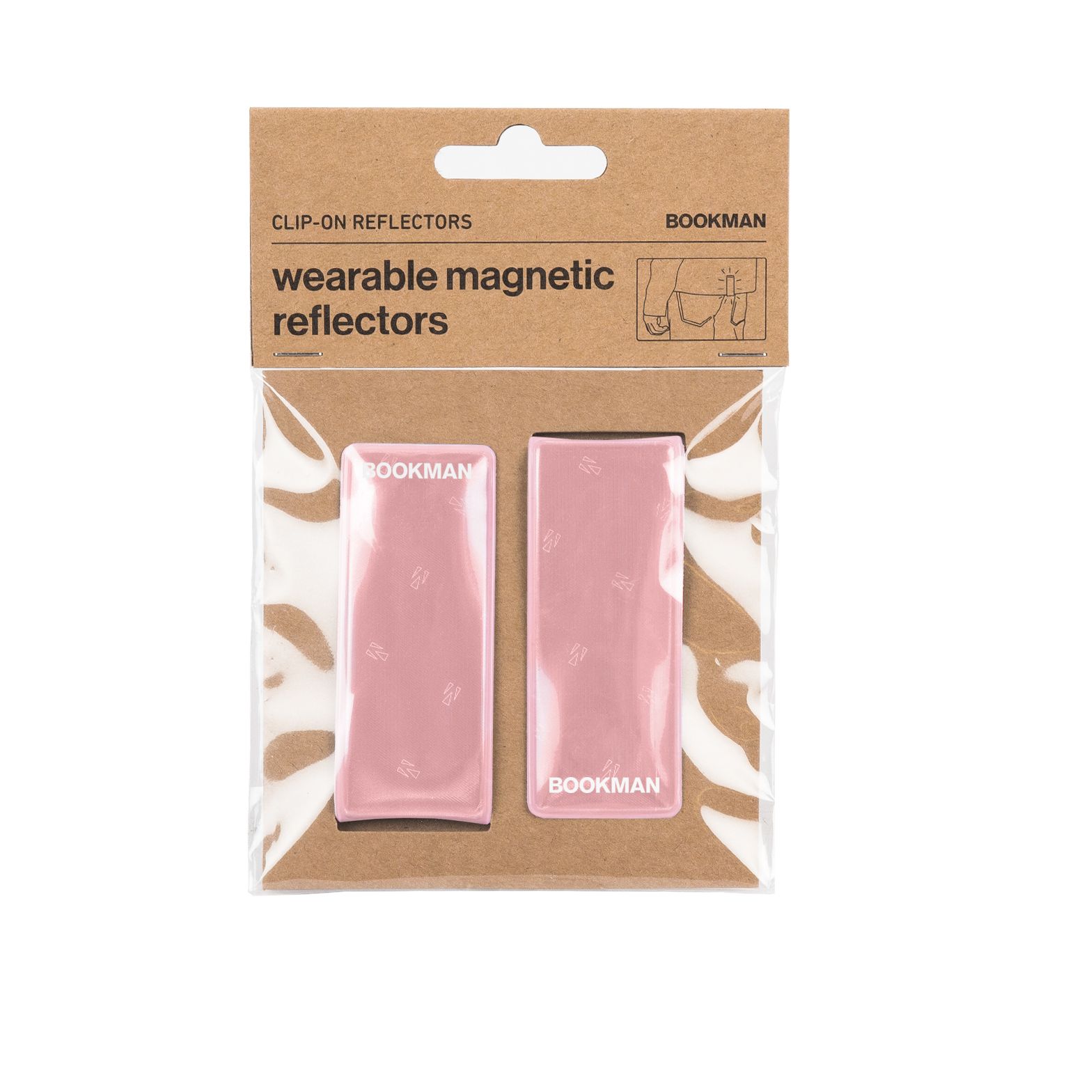 Bookman Urban Visibility Clip-on Reflectors Pink 2 st