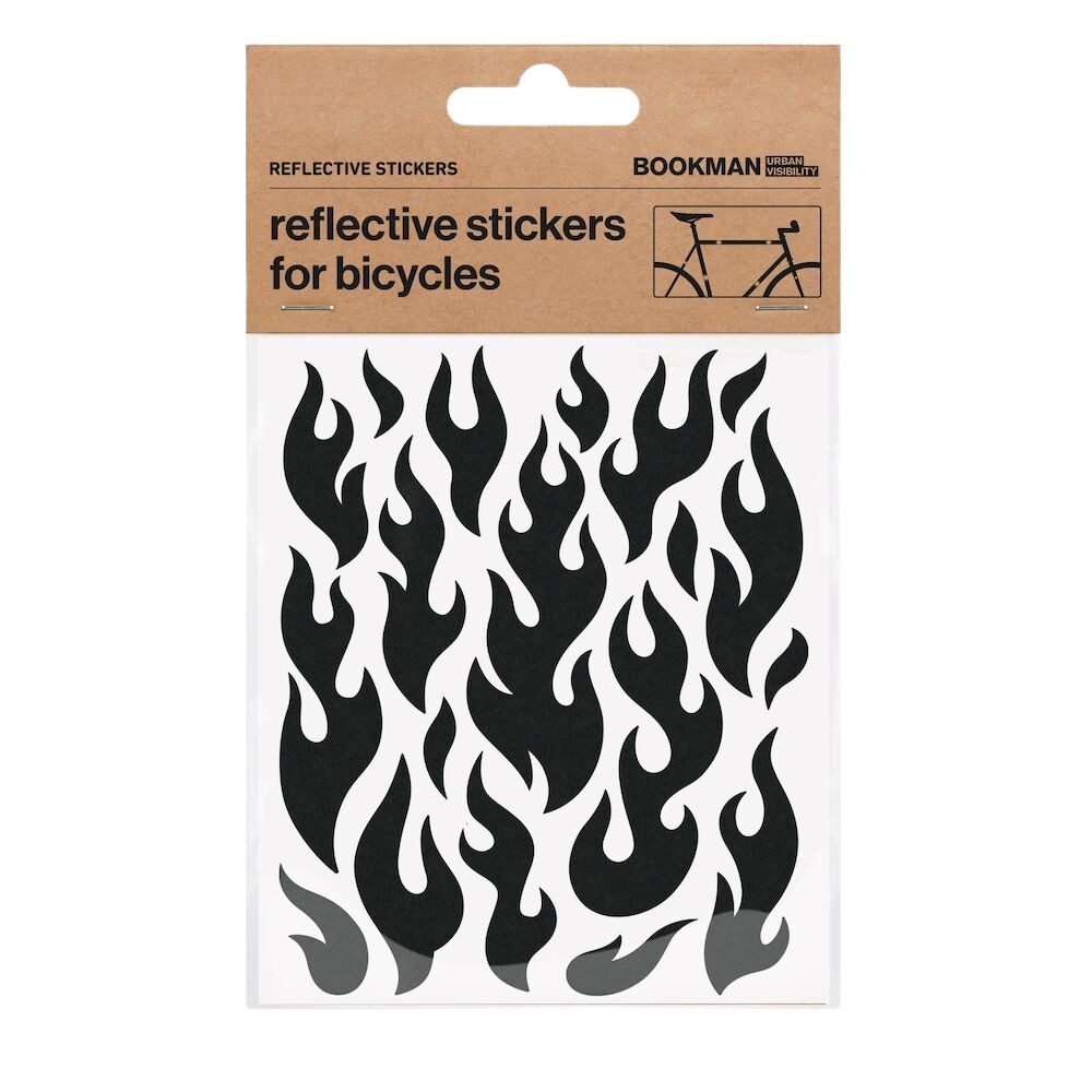 Bookman Urban Visibility Reflective Bicycle Stickers Flames Black  1 st