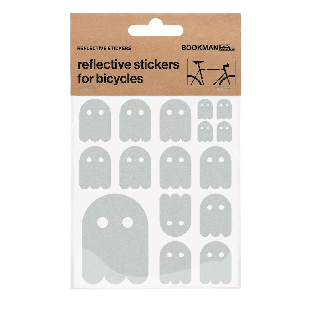 Bookman Urban Visibility Reflective Bicycle Stickers Ghost White 1 st