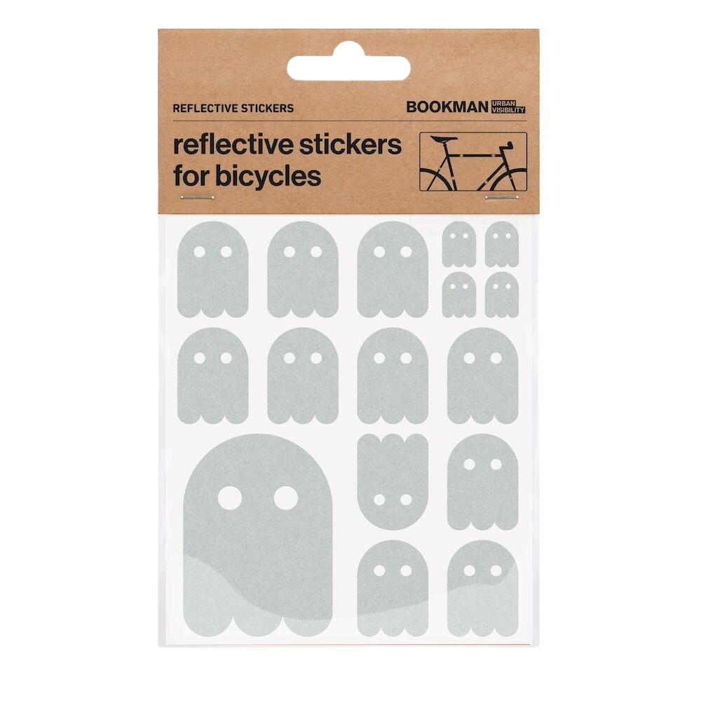 Bookman Urban Visibility Reflective Bicycle Stickers Ghost White 1 st