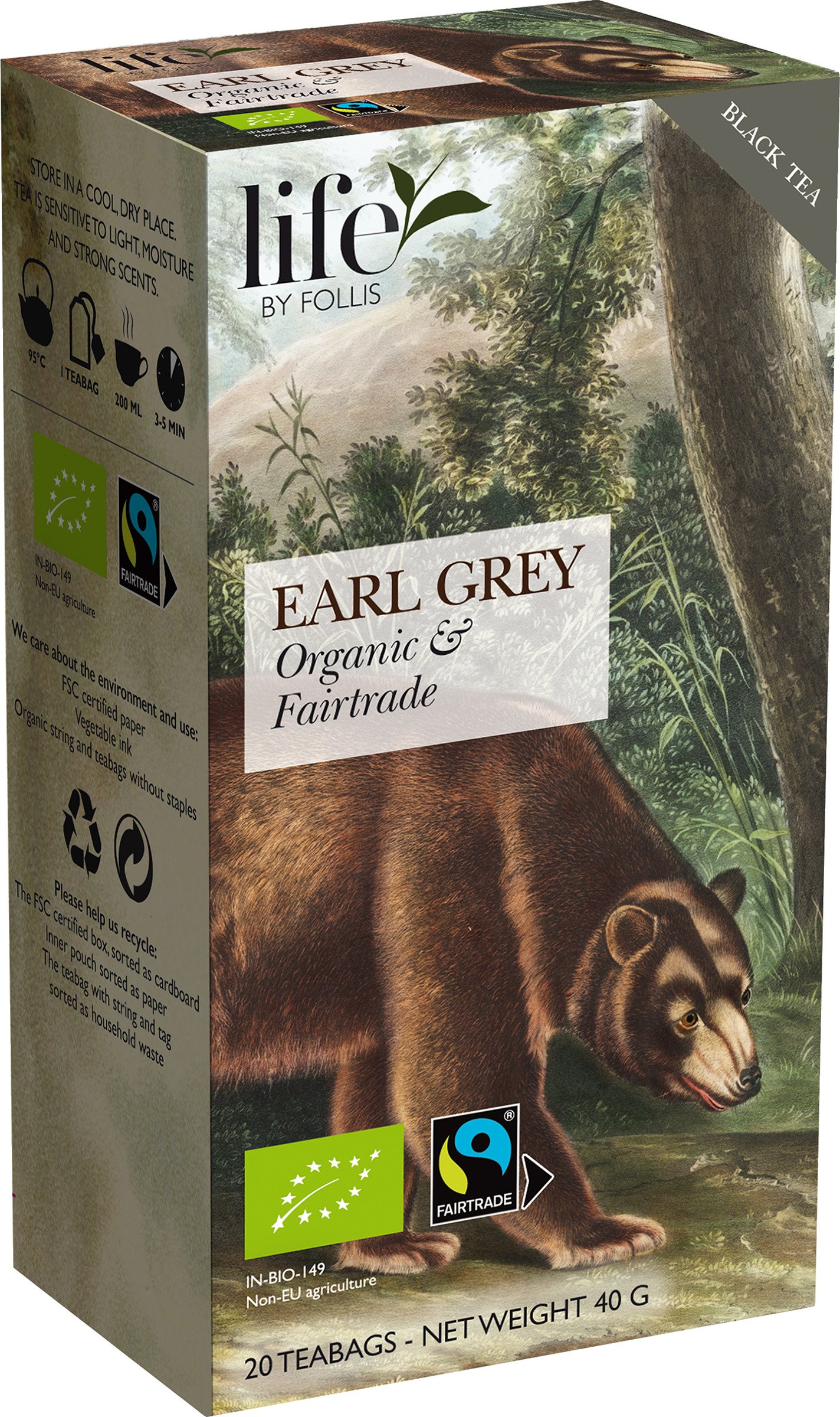 life BY FOLLIS Organic Tea Earl Grey 20 tepåsar