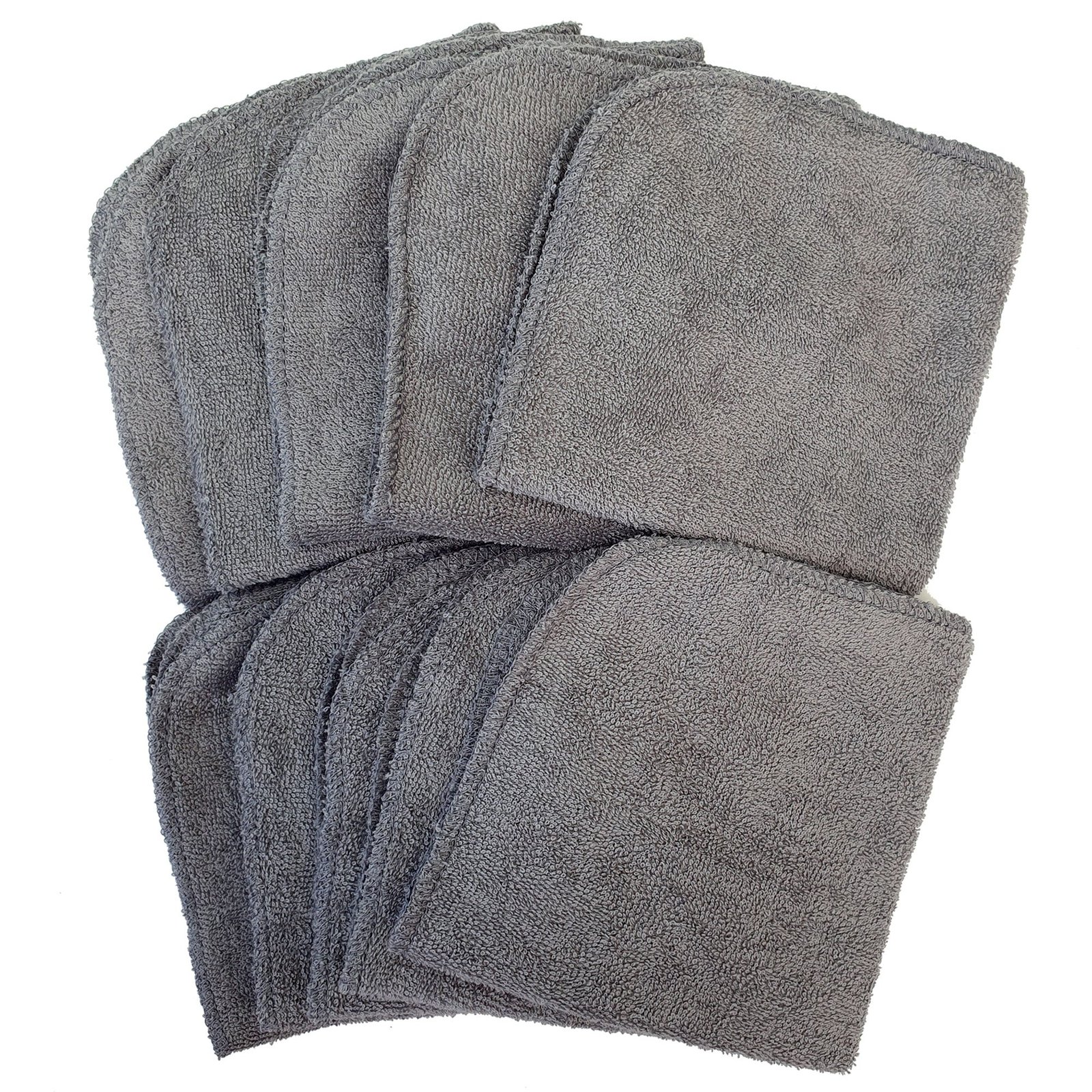 Tvättlappar grå 10-pack