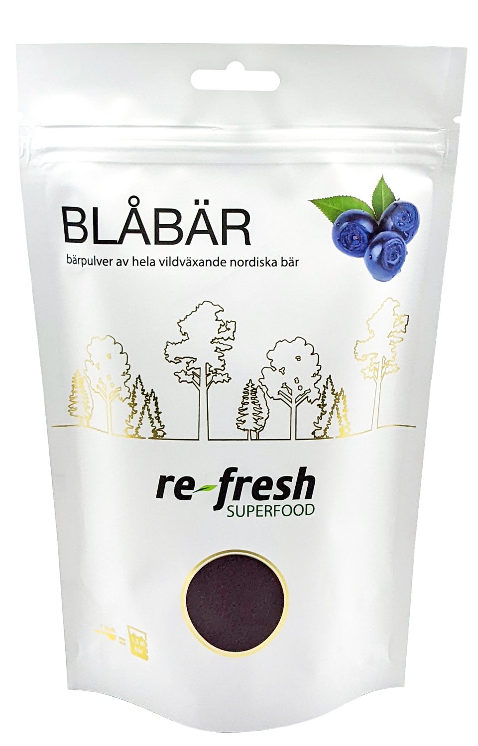 Re Fresh Superfood Blåbärspulver 125g