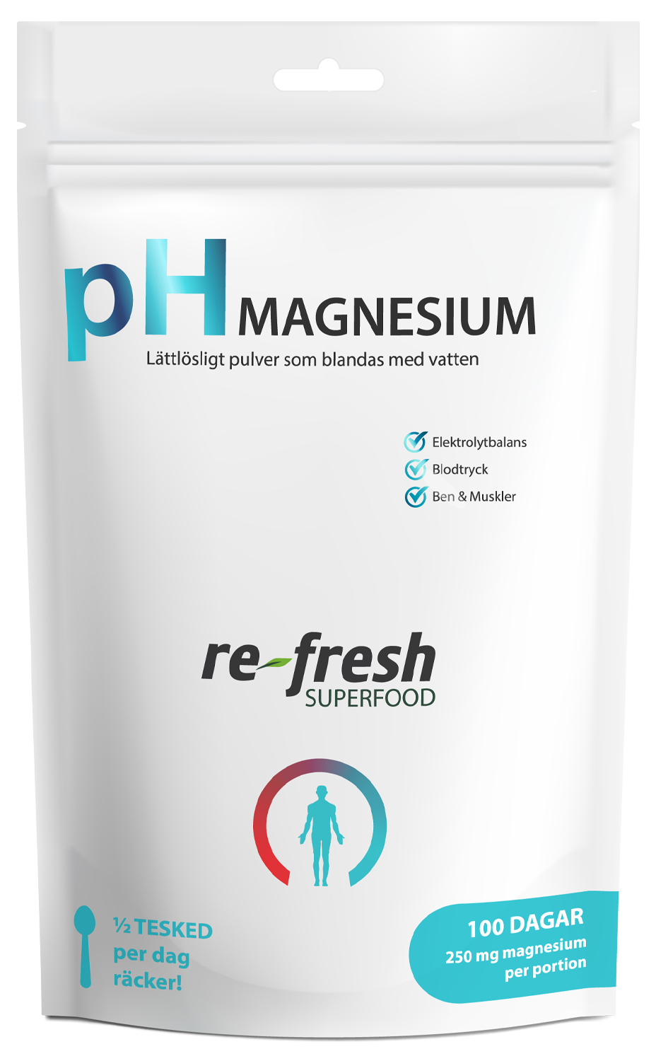 Re-fresh Superfood pH-Pulver Magnesium 100g