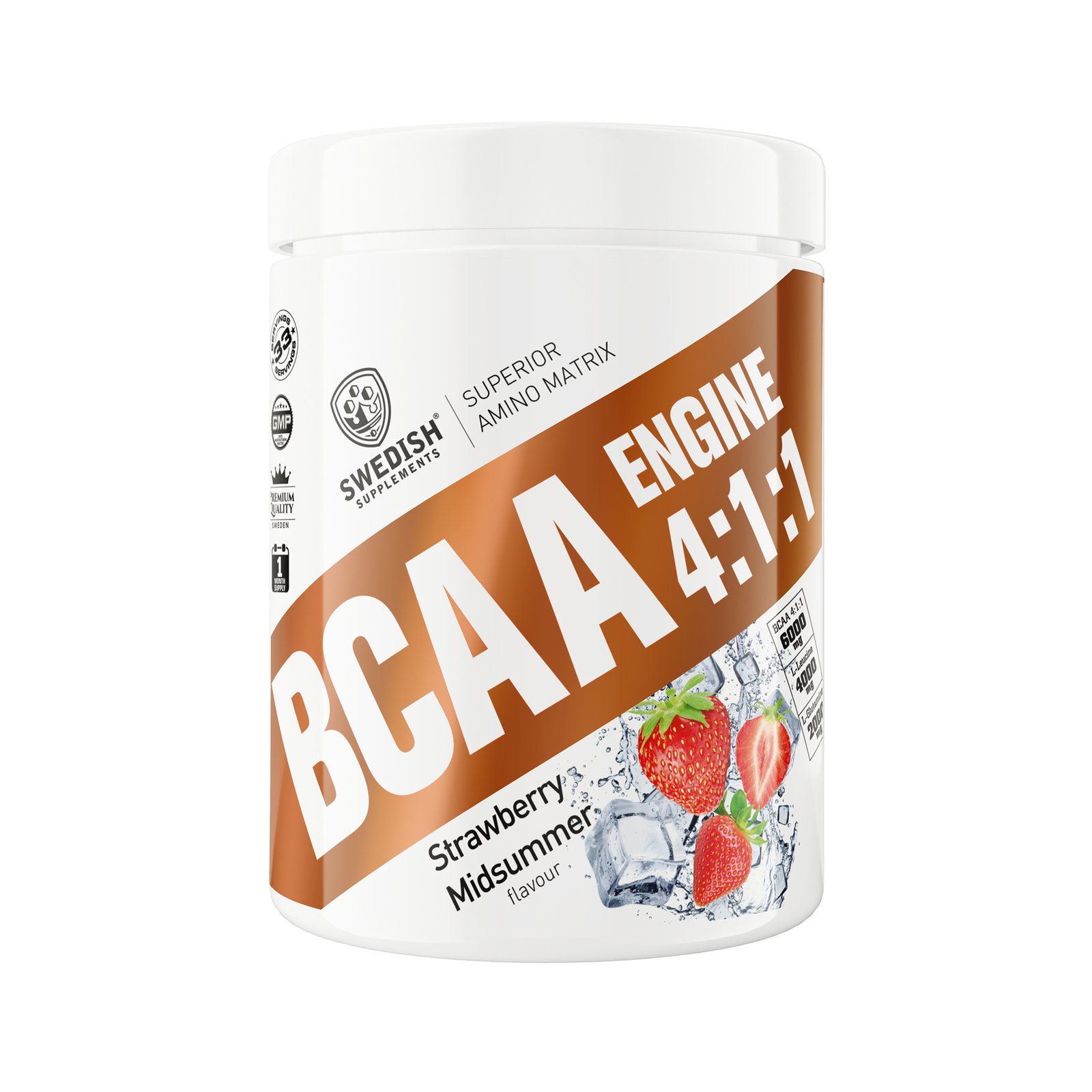 Swedish Supplements BCAA Engine Strawberry Midsummer 400g