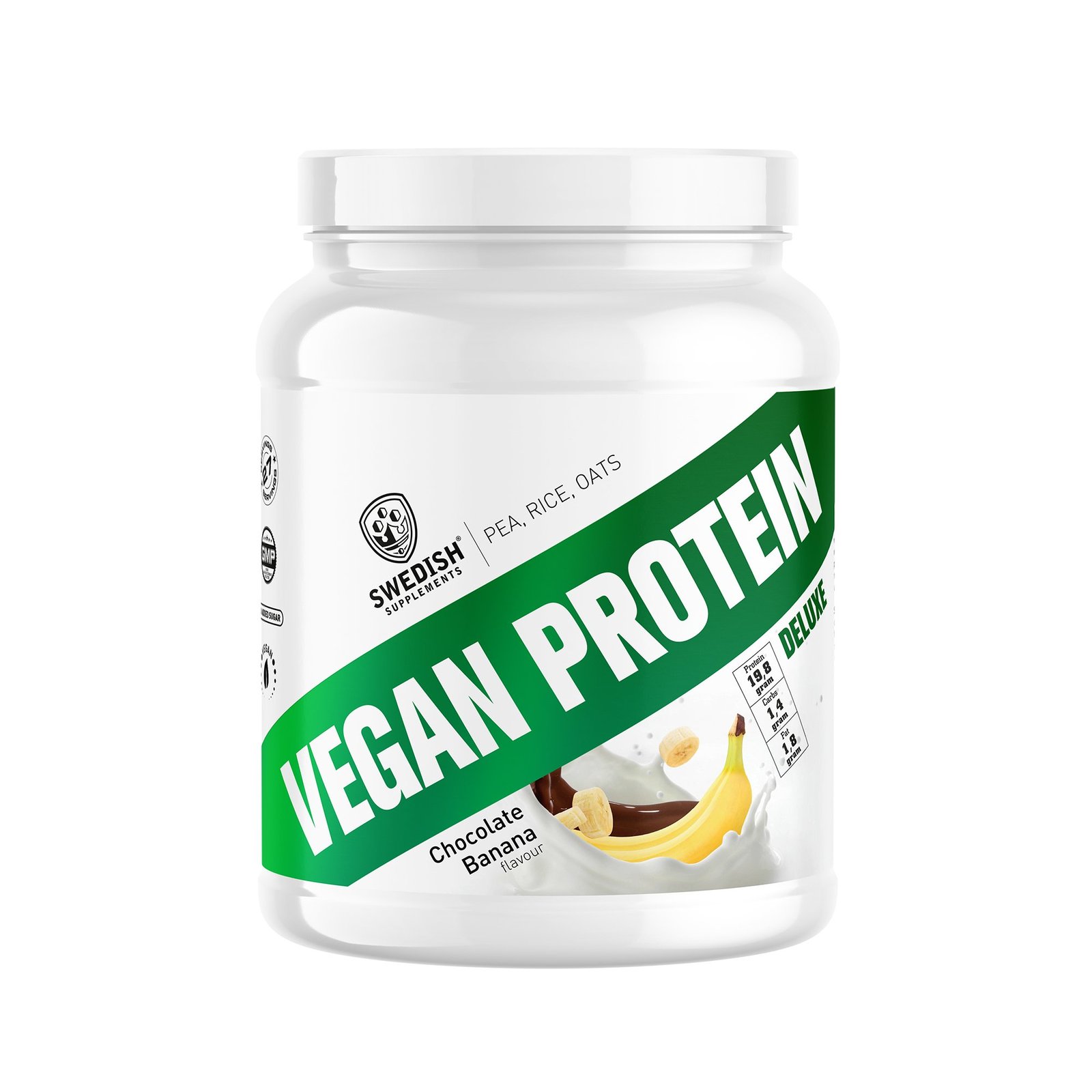 Swedish Supplements Vegan Protein Delux Chocolate Banana 750 g