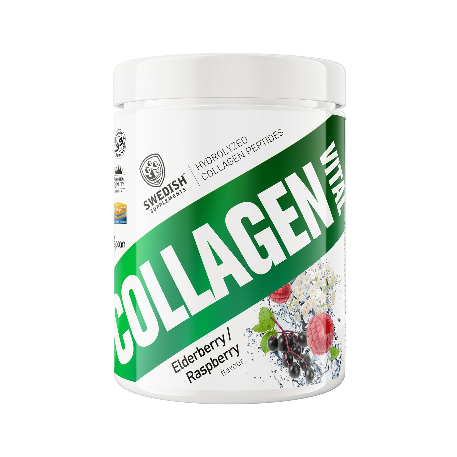 Swedish Supplements Collagen Vital Elderberry / Raspberry 400 g