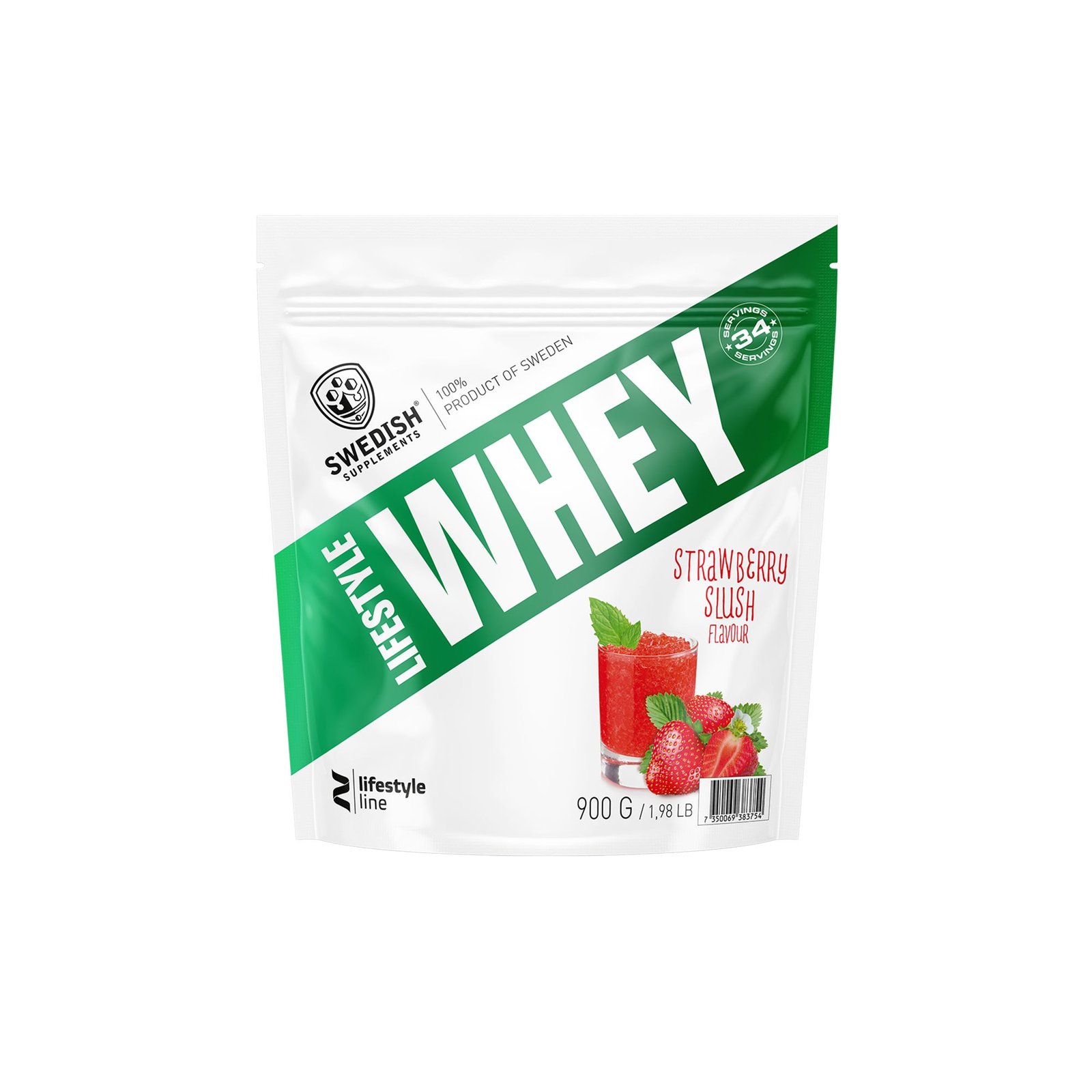 Swedish Supplements Lifestyle Whey Strawberry Slush 900g