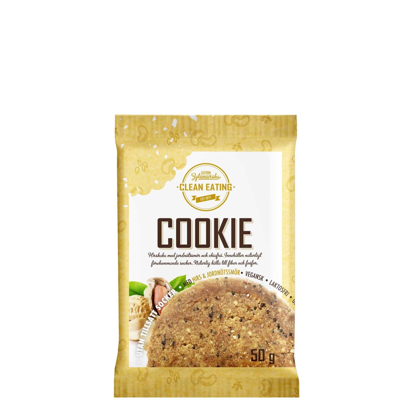 Clean Eating Cookie Hirs & Jordnötssmör 50 g