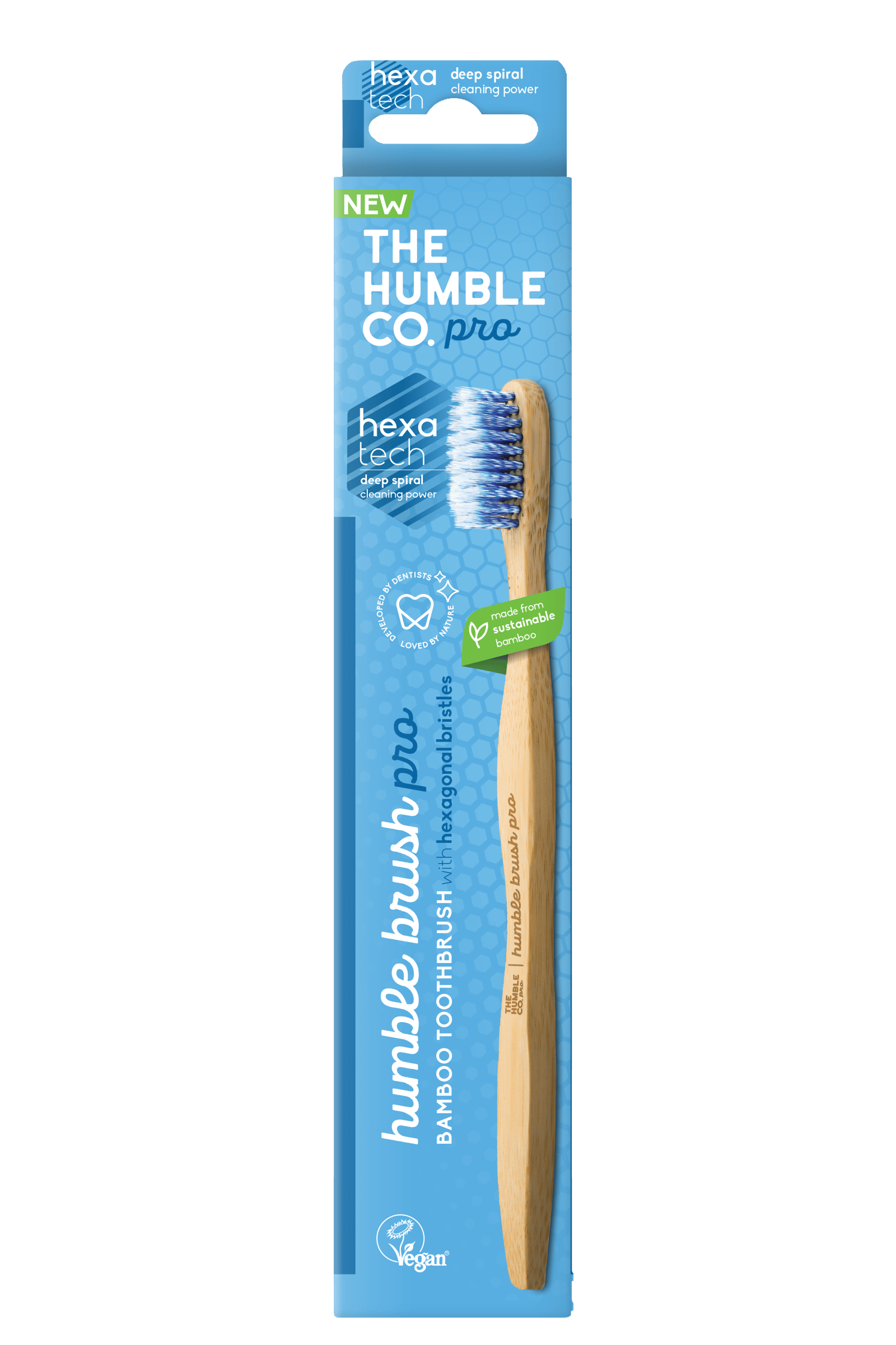 The Humble Co. Pro Hexatech Adult Blue Soft Tandborste 1 st