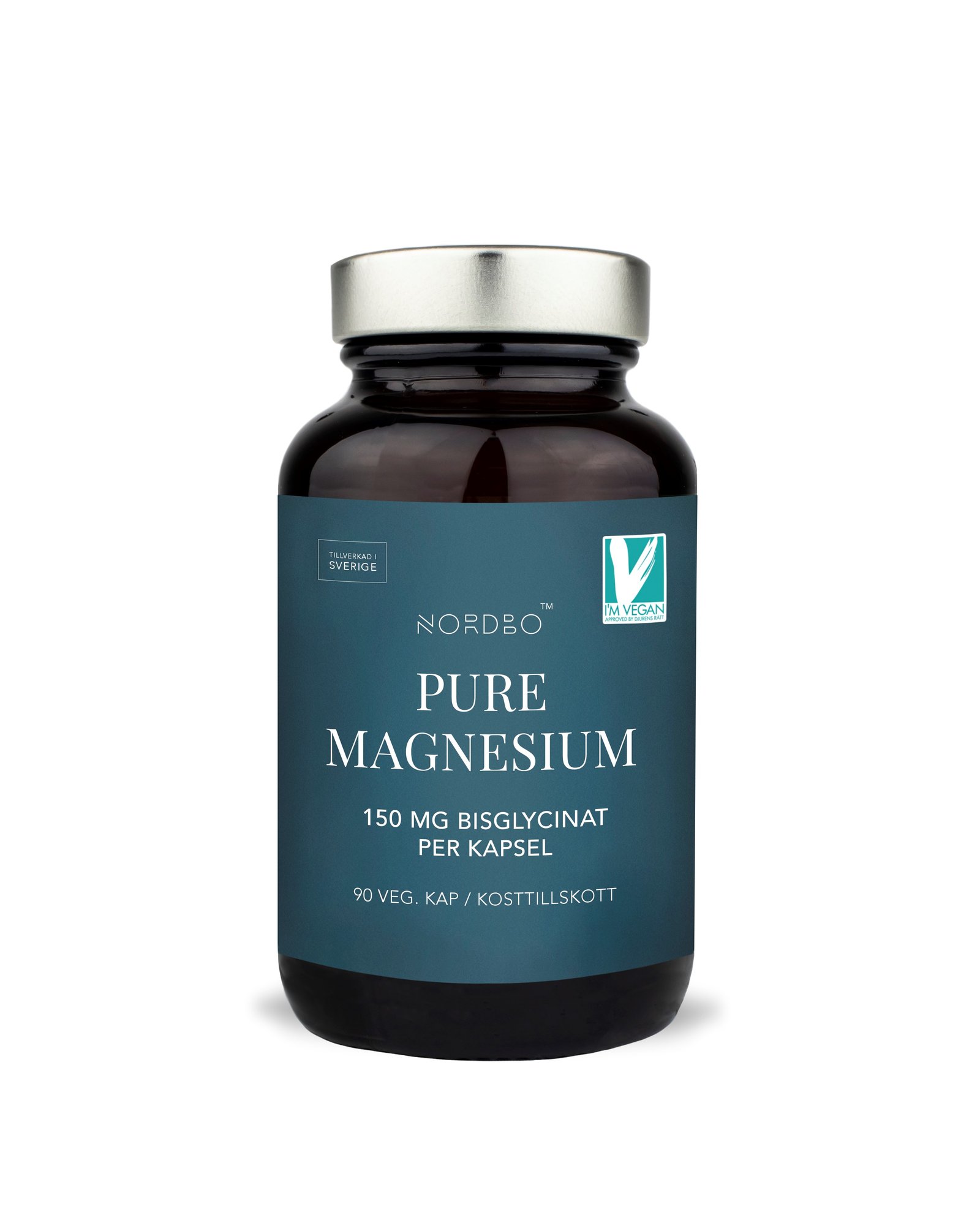 Nordbo Pure Magnesium 100 % Bisglycinat 90 kapslar
