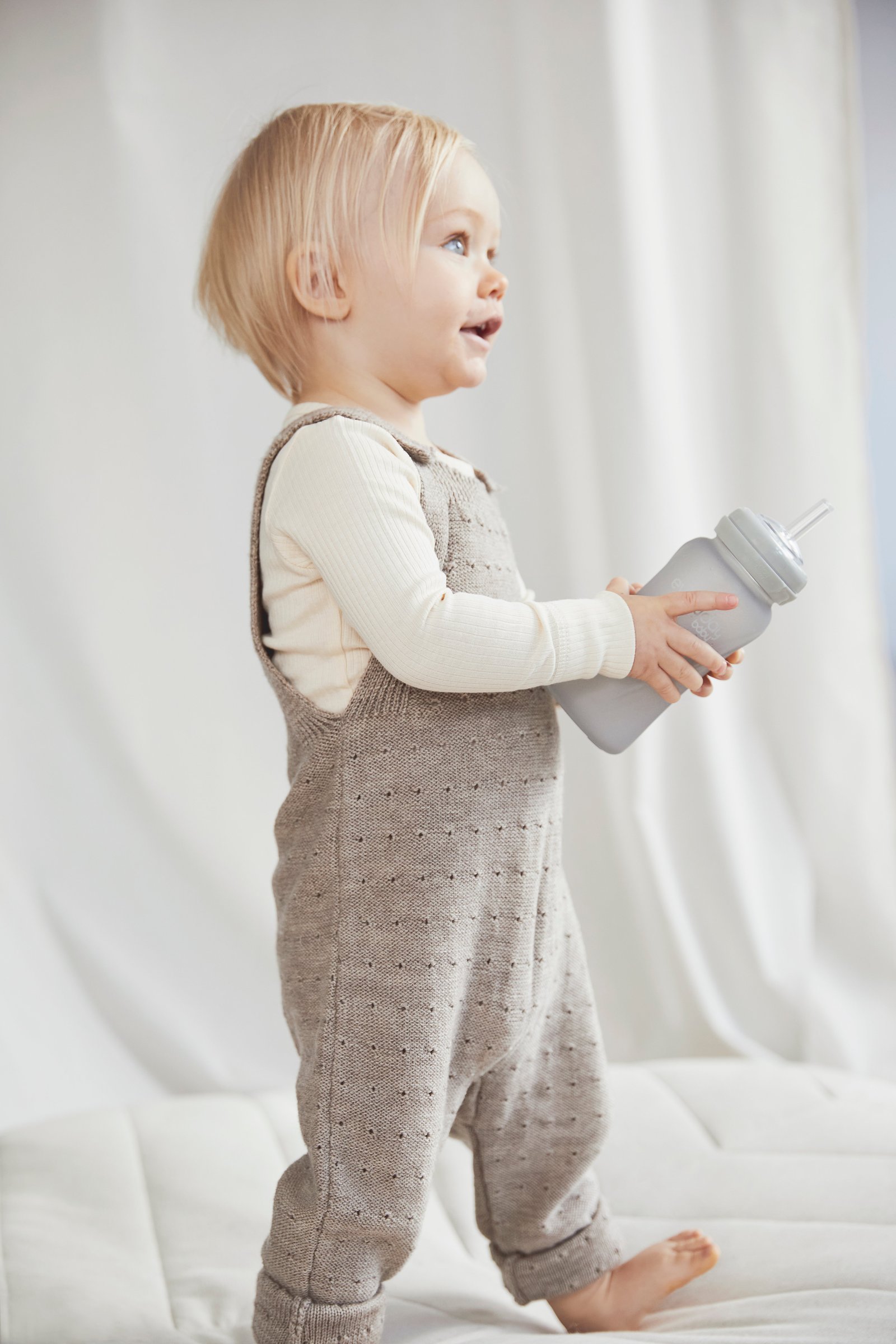 Everyday Baby Sugrörsflaska Glas Healthy+ Quiet Grey 240 ml