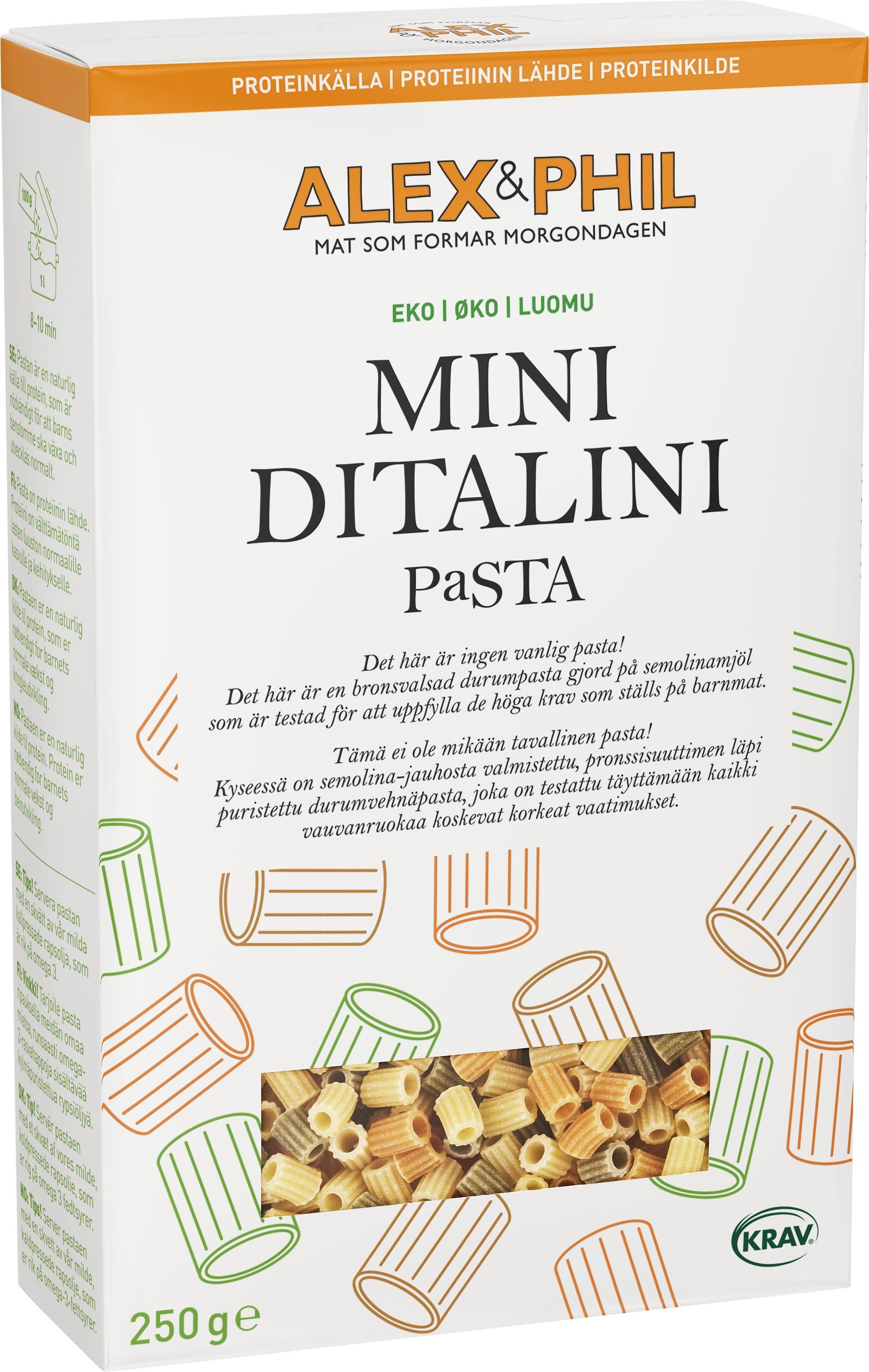 Alex & Phil Mini Ditalini Pasta 1-3år 250g