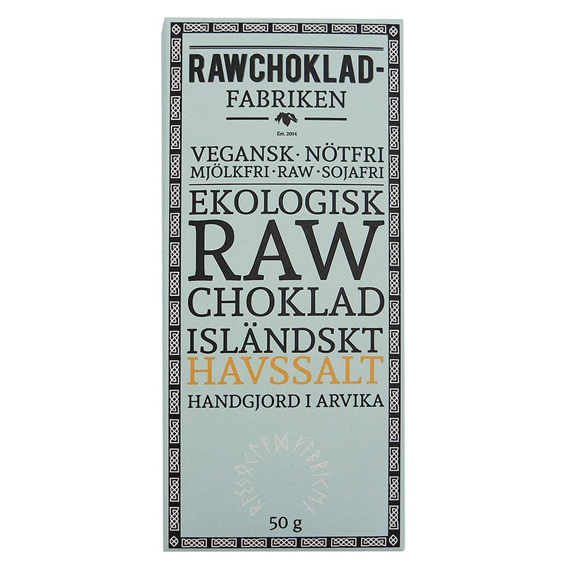 Wermlands Choklad Rawchoklad Isländskt Havssalt 50 g