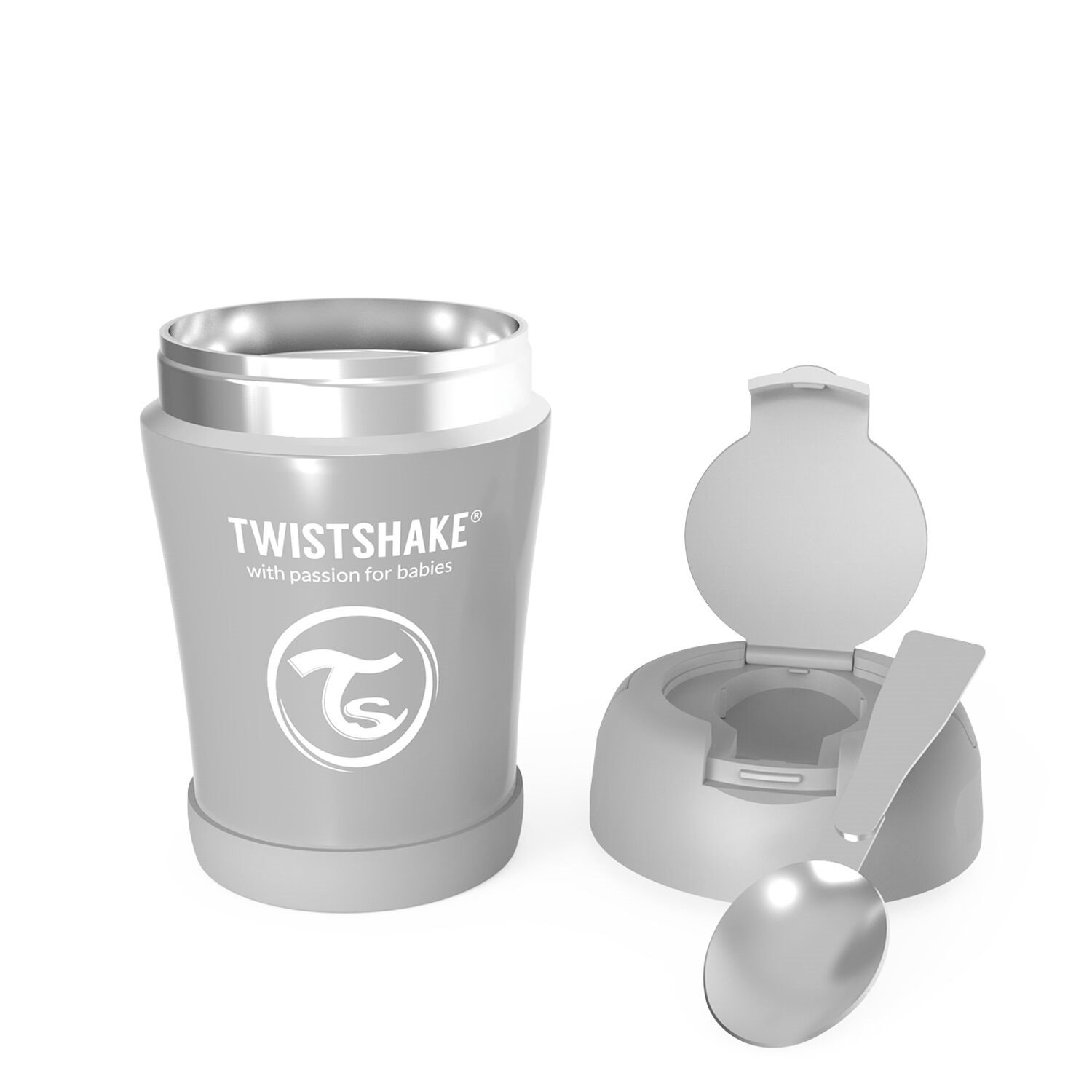Twistshake Insulated Food Container 350 ml Pastel Grey