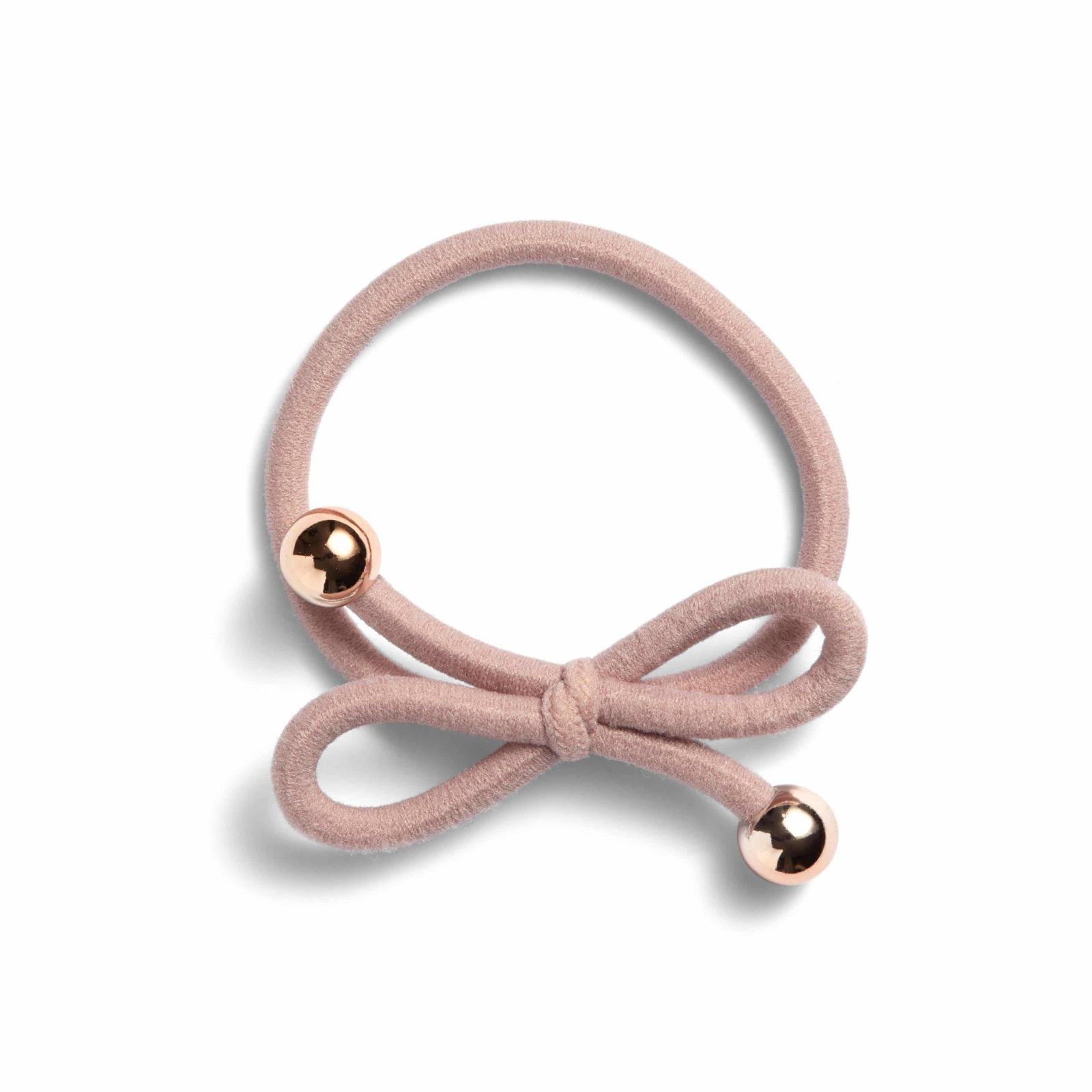 IA BON Hair Tie Gold Bead Powder Pink 1 st