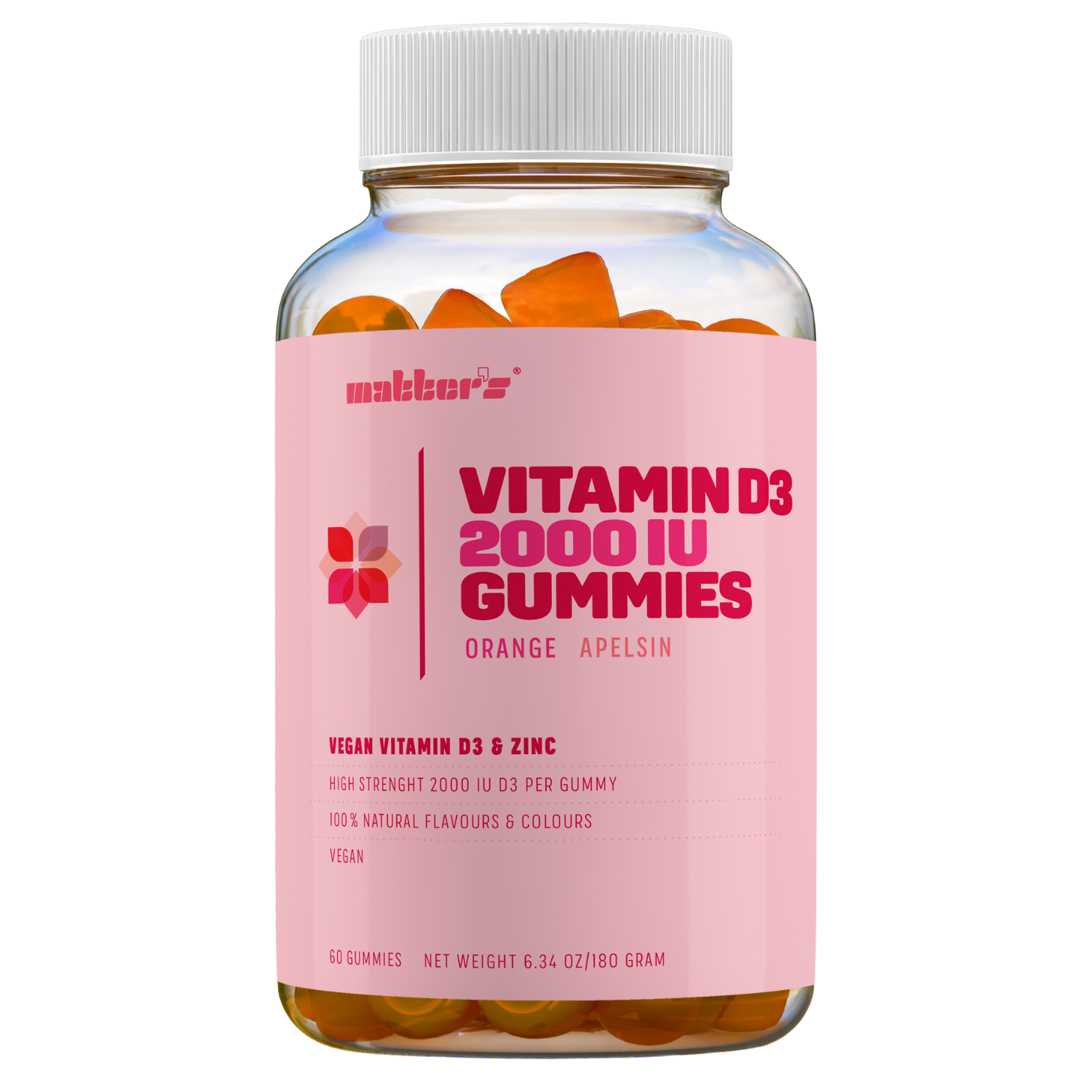 Matters Vitamin D3 2000 IU + Zink Gummies Apelsinsmak 60 tuggtabletter