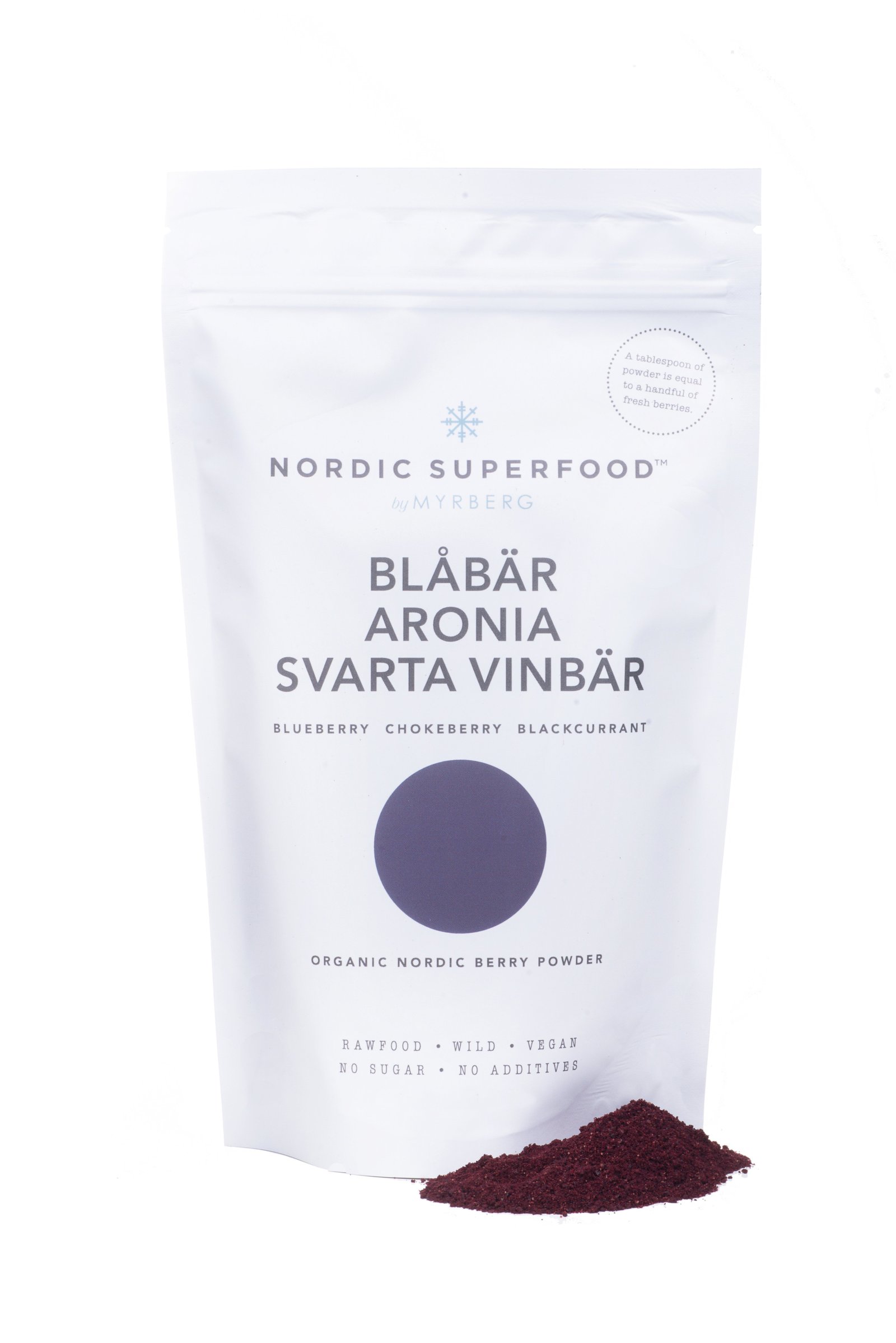 Nordic Superfood by Myrberg Blue - Blåbär, Aronia & Svarta vinbär Bärpulver 80 g