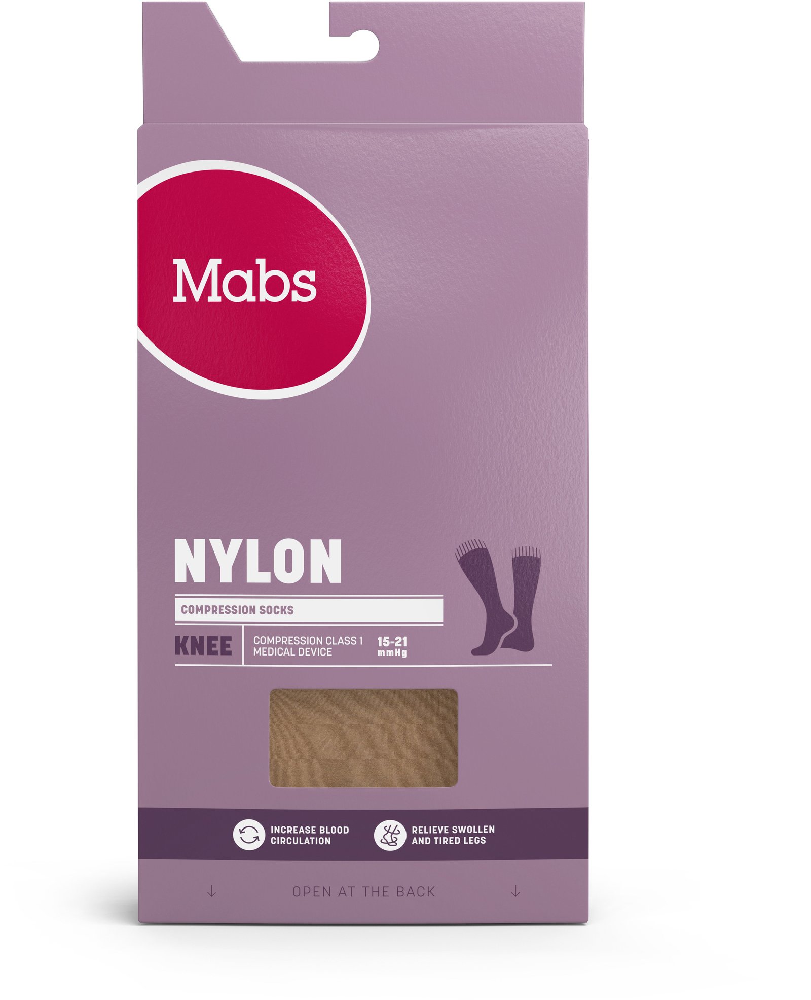 Mabs Nylon Knee Stödstrumpor Tan XL