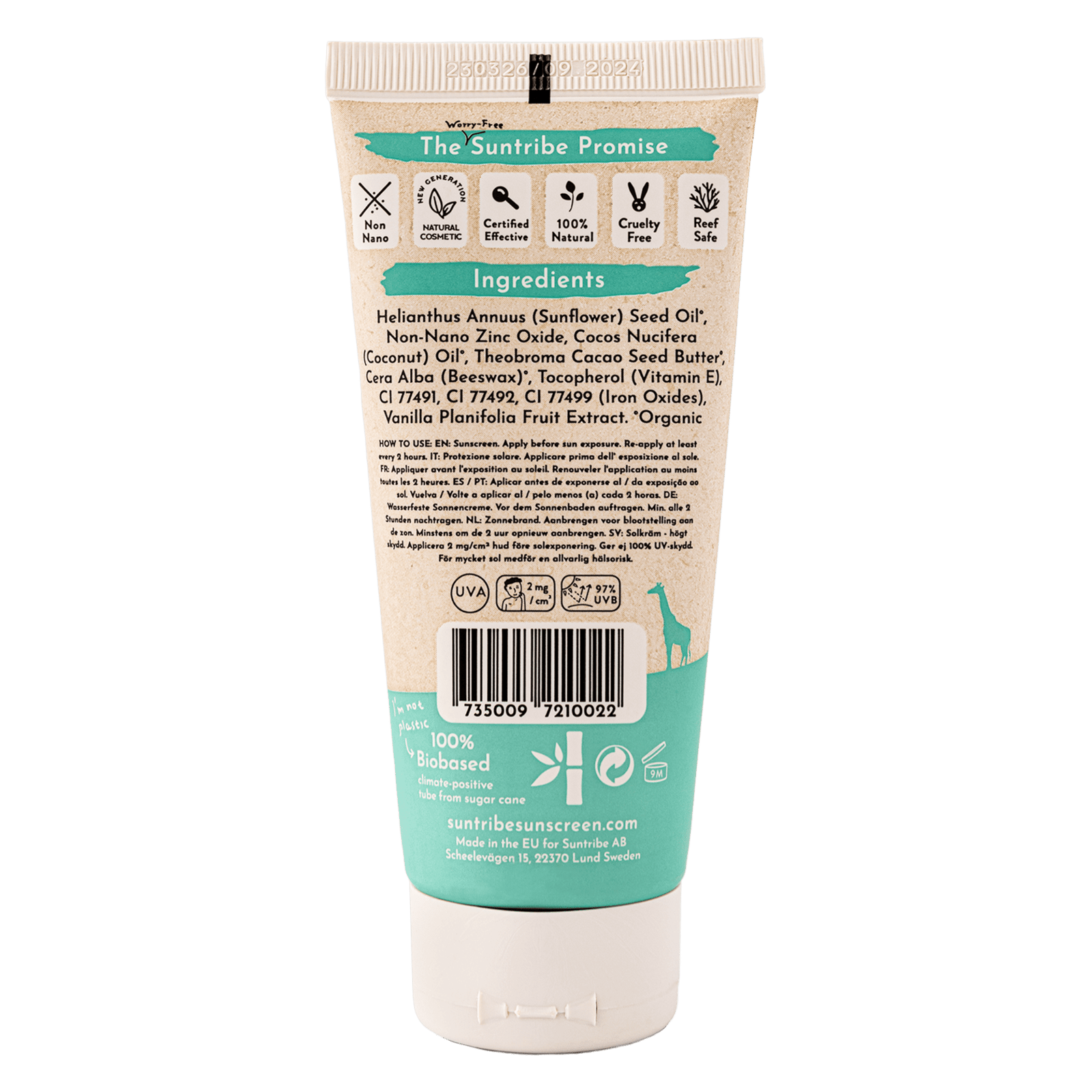 Suntribe All Natural Mineral Body & Face Sunscreen SPF30 100ml