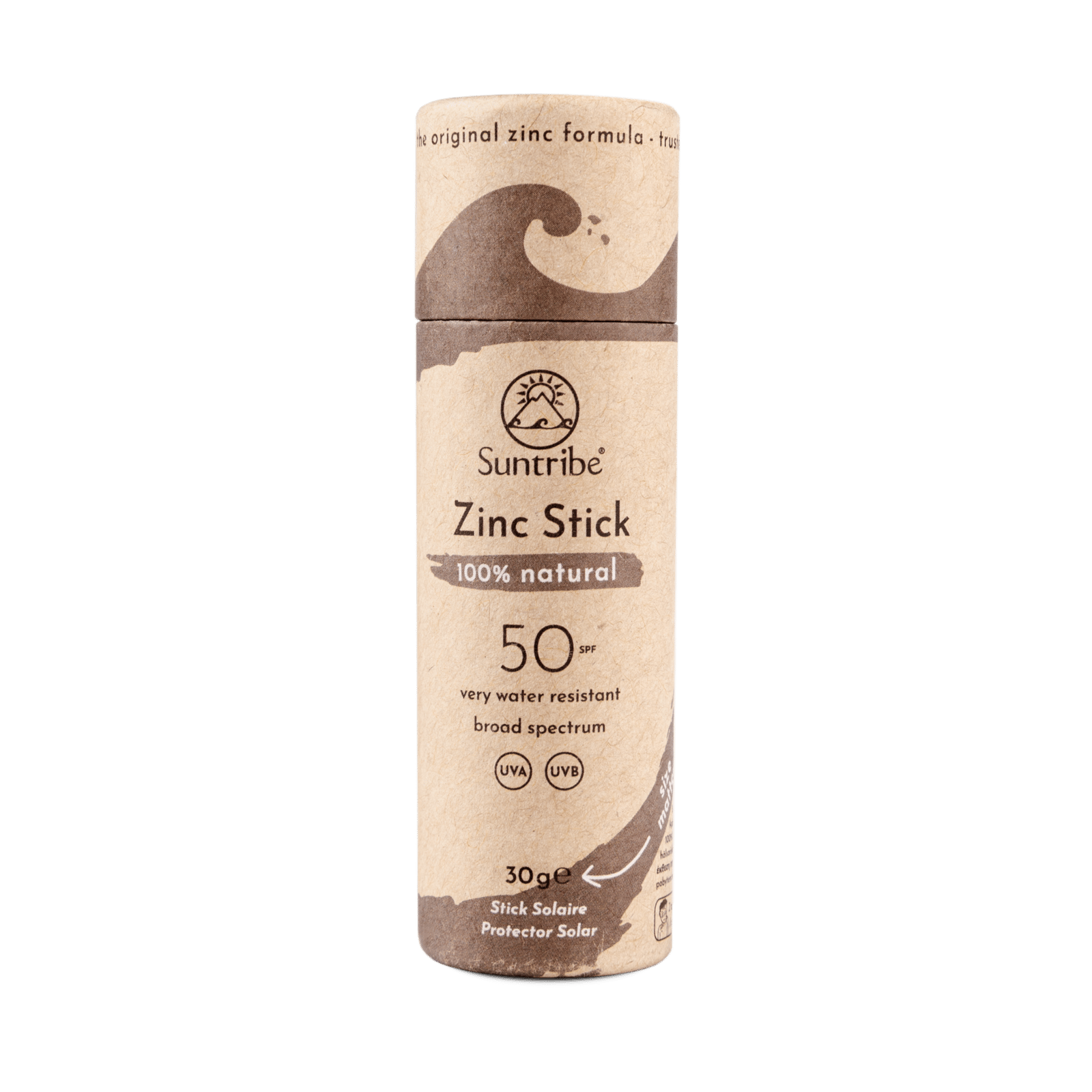 Suntribe Natural Mineral Zinc Sun Stick SPF 50 (30 g), Tinted