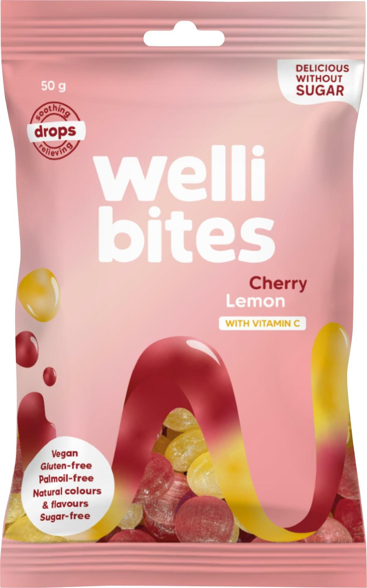 Wellibites Drops Cherry & Lemon Vitamin C 50g