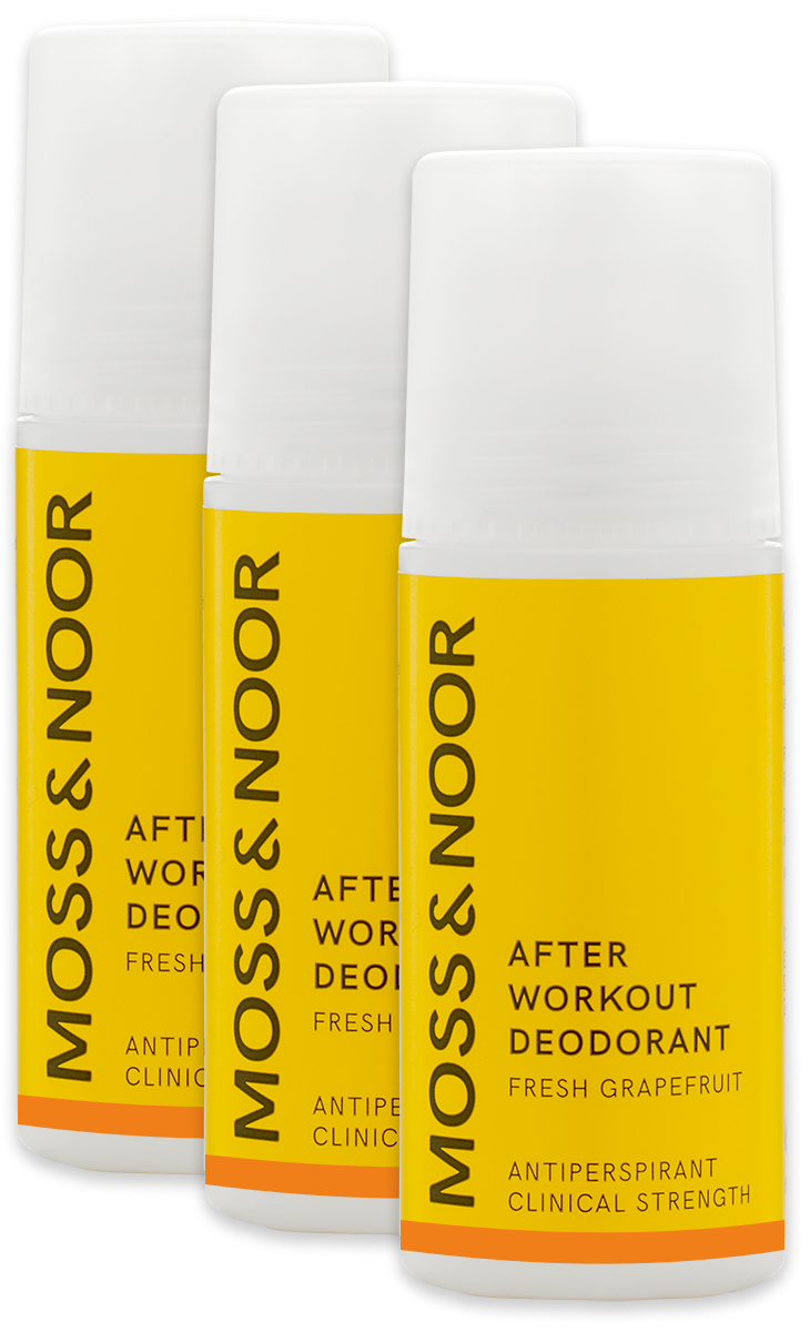 Moss & Noor After Workout Deodorant Fresh Grapefruit 3-pack