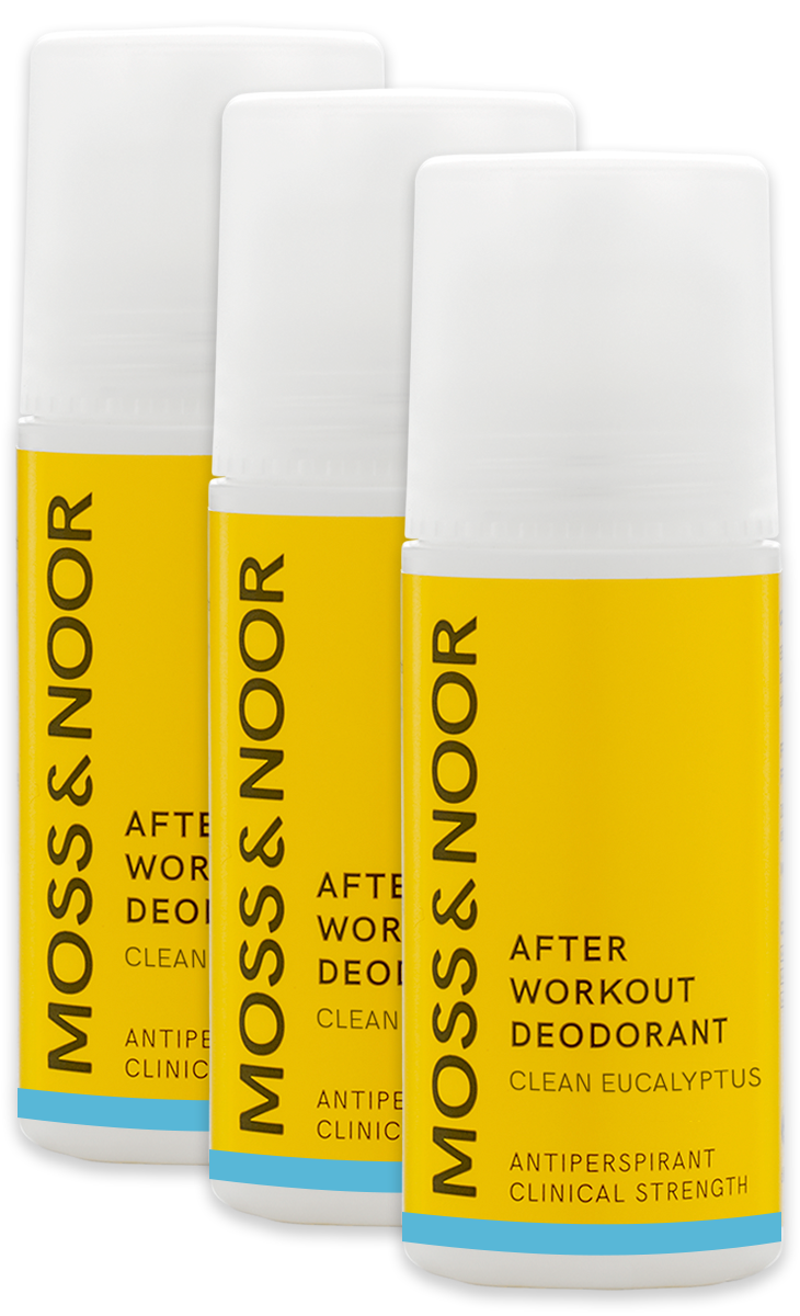 MOSS & NOOR After Workout Deodorant Roll-On Clean Eucalytpus 3 st