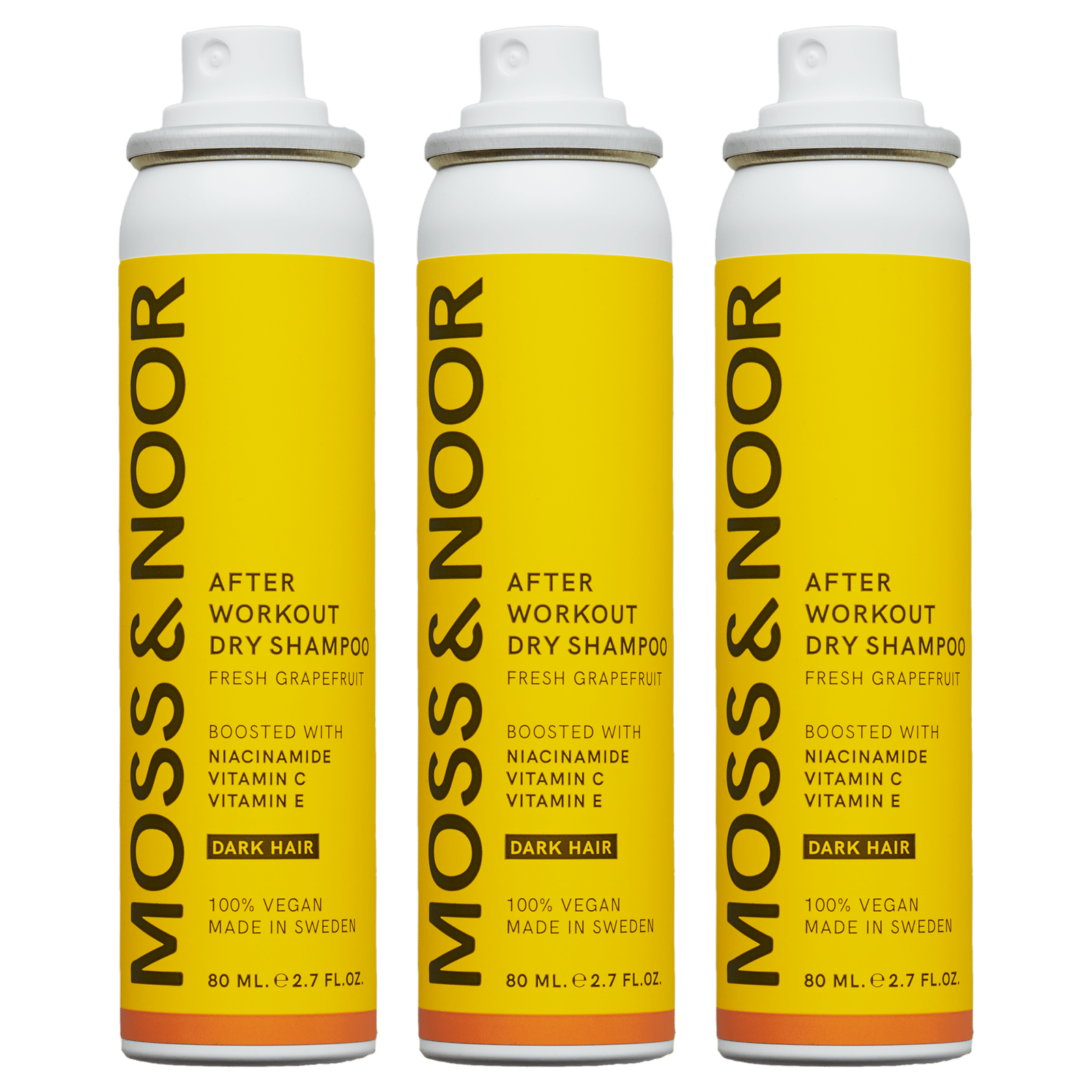 Moss & Noor After Workout Dry Shampoo Dark Hair Pocket Size 3 pack