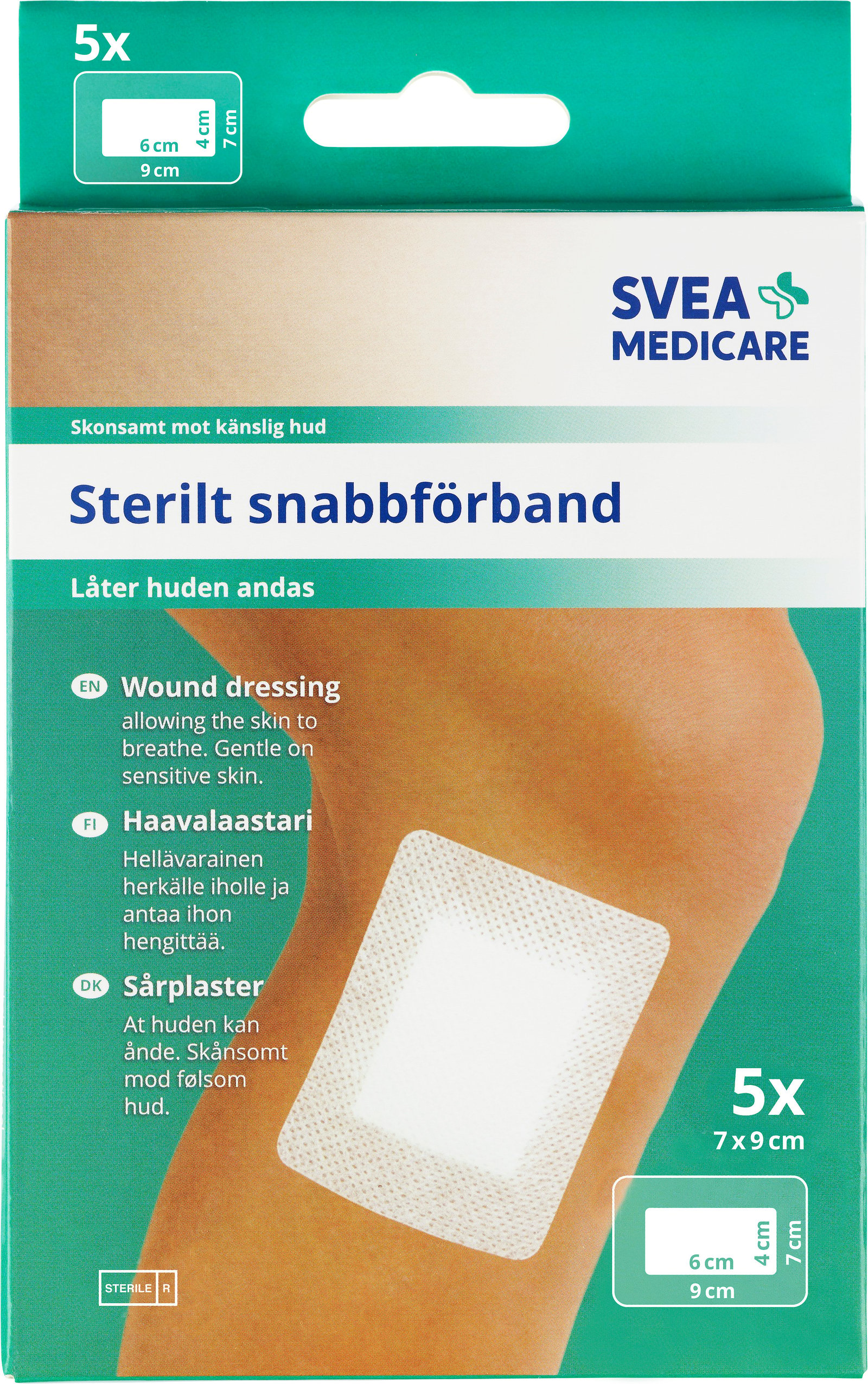 Svea Medicare Sterilt Snabbförband 7 x 9 cm 5 st