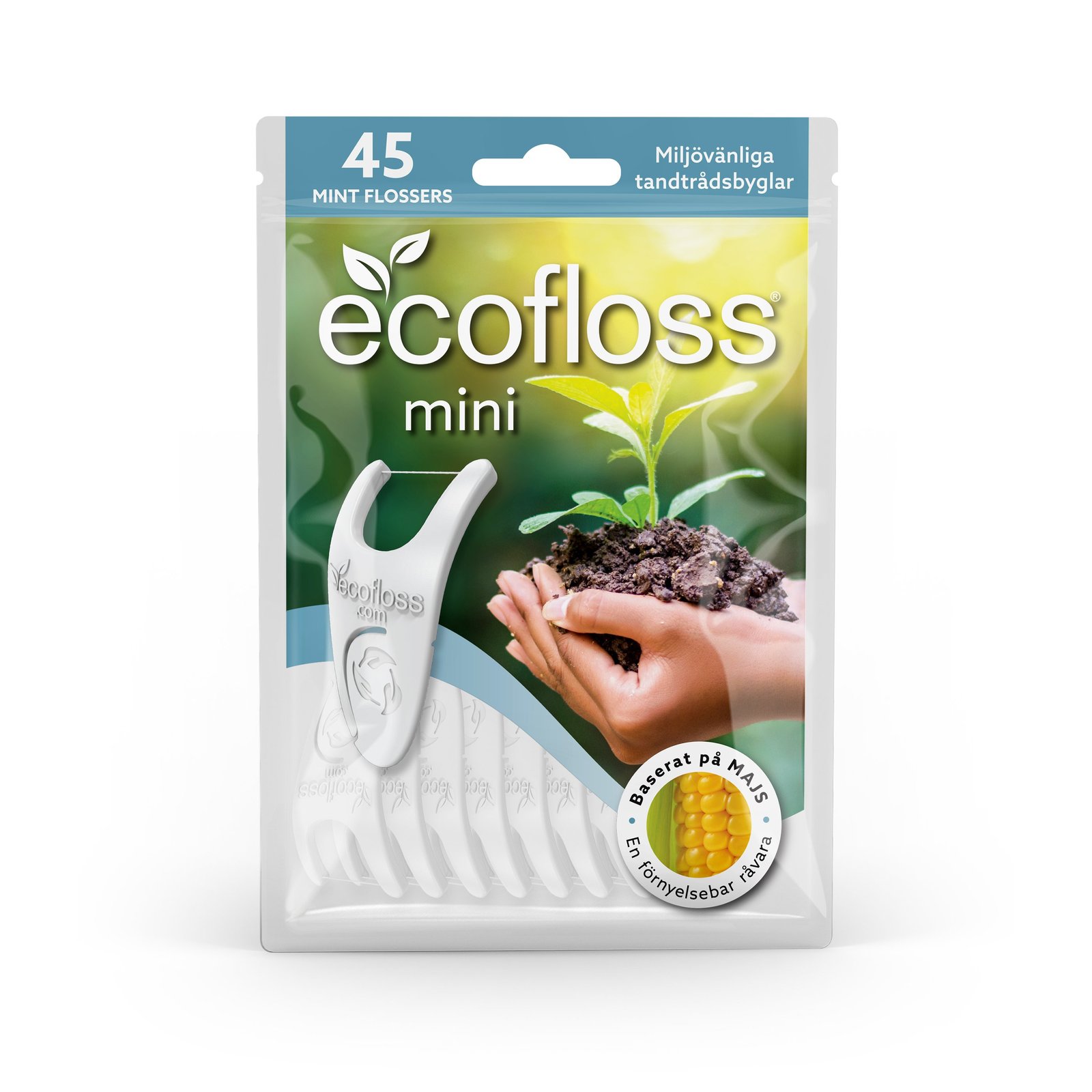 Ecofloss Mini Tandtrådbyglar & Hållare 45 st