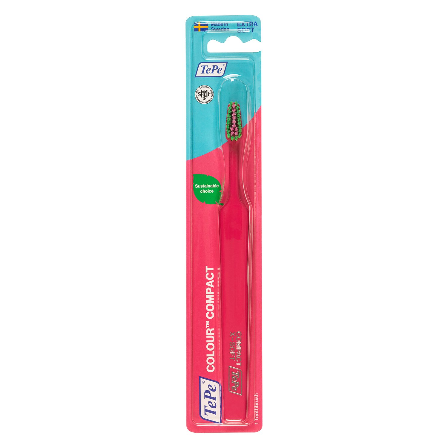 TePe Colour Compact X-Soft Tandborste Rosa 1 st