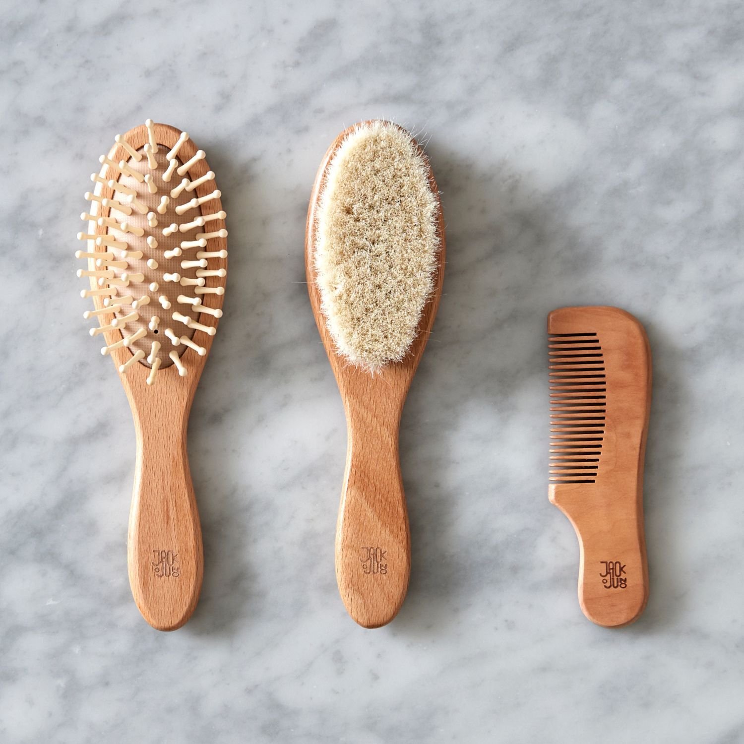 Jack o Juno Wooden Hairbrush Set