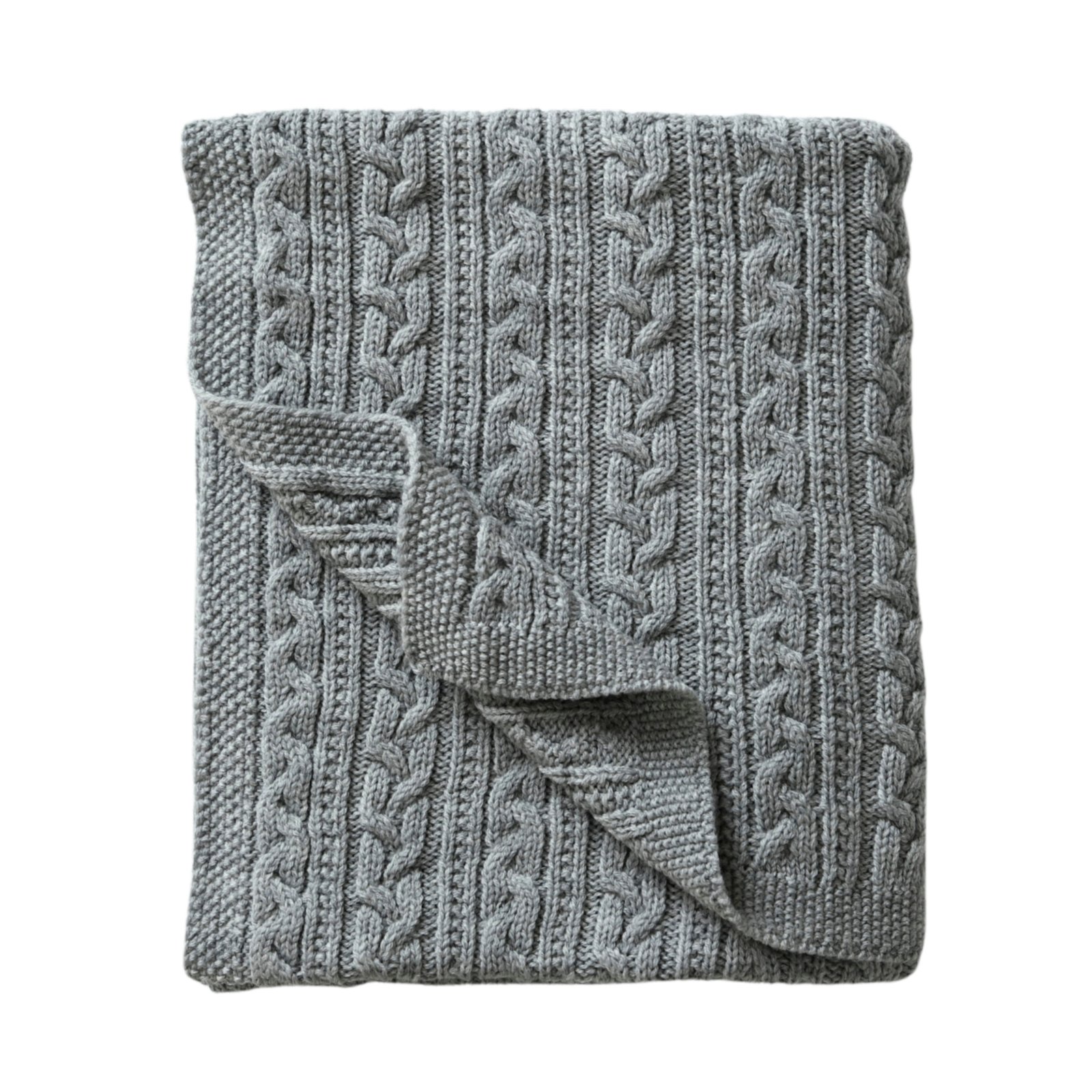 Jack o Juno Knitted Merino Wool Blanket Light Grey