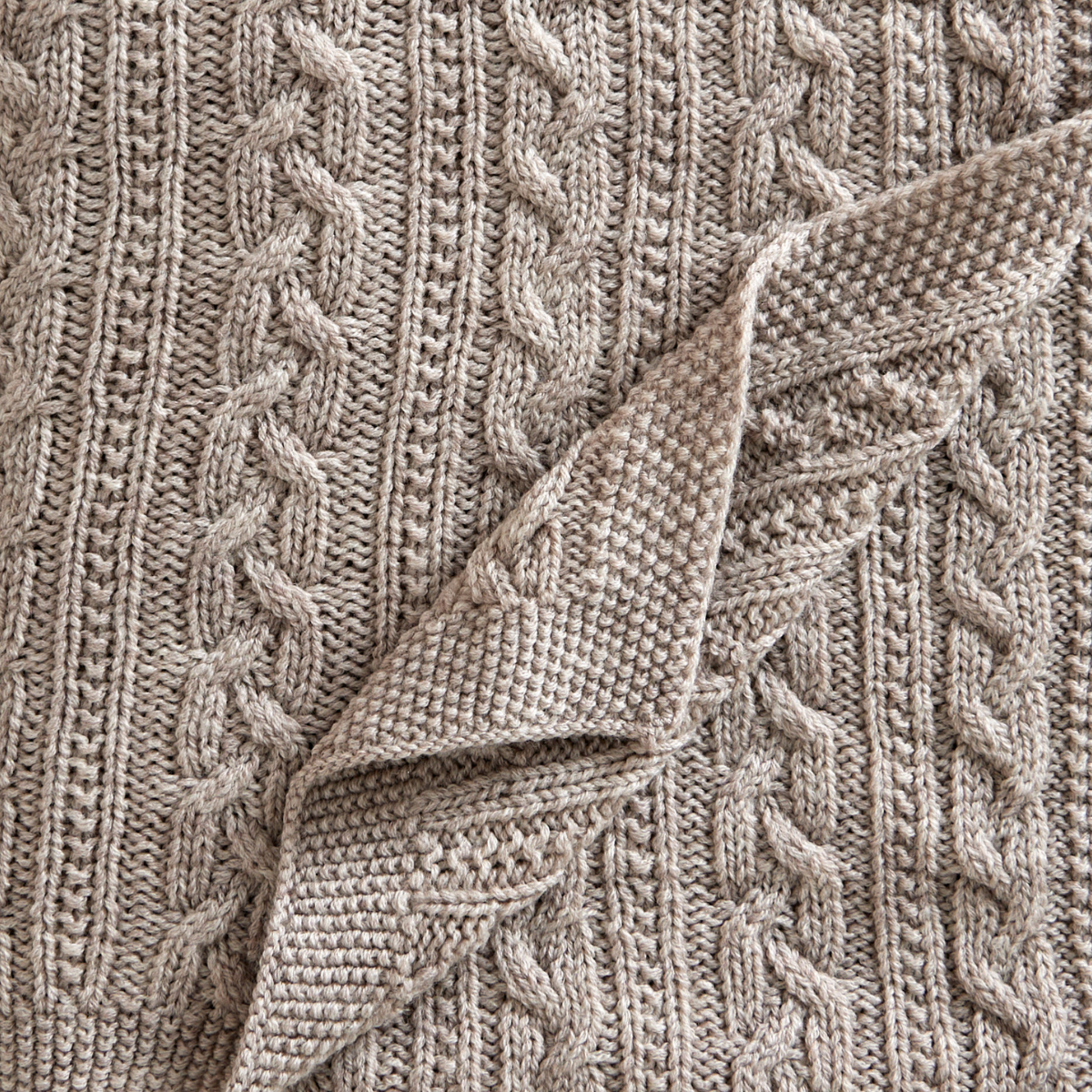 Jack o Juno Knitted Merino Wool Blanket Oatmeal