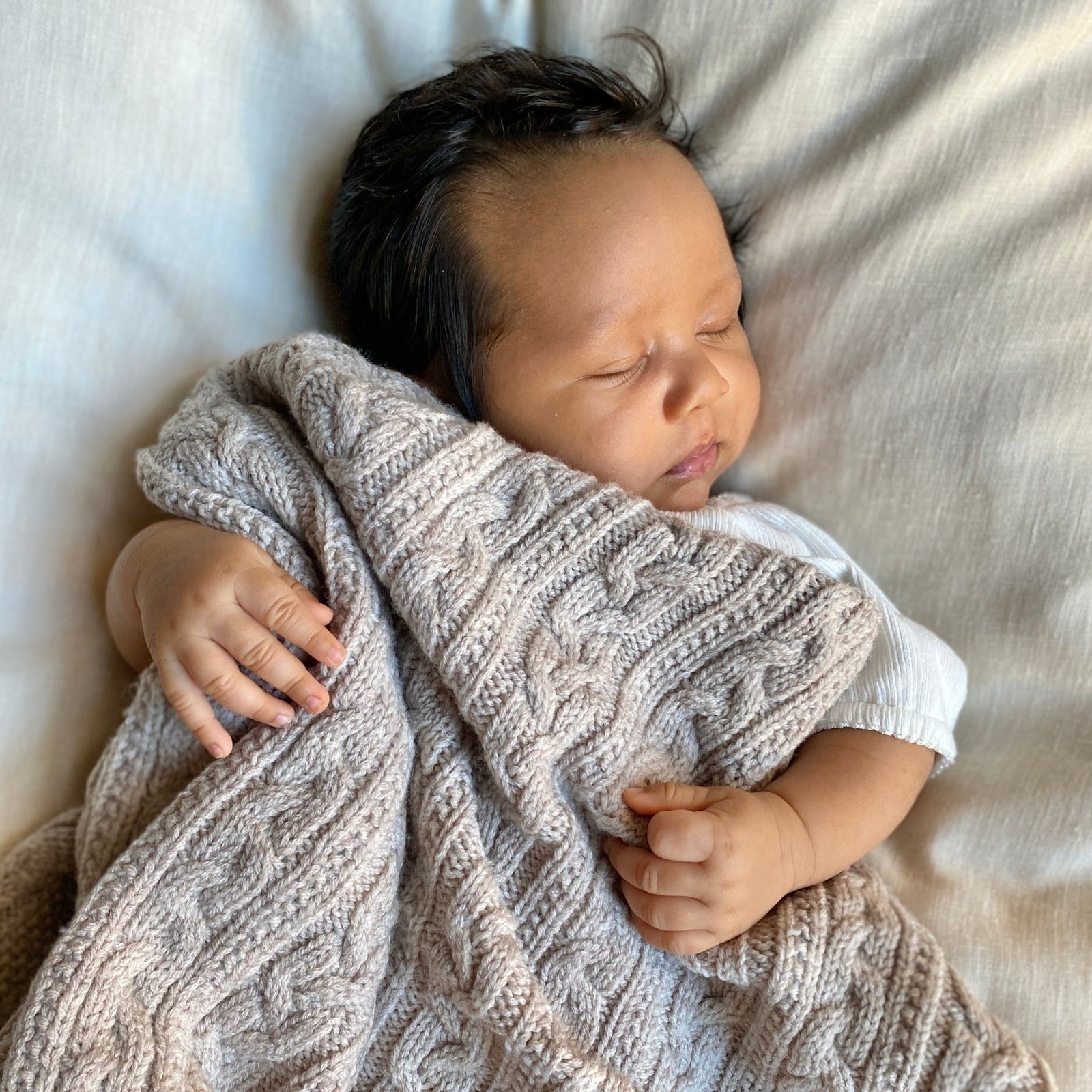 Jack o Juno Knitted Merino Wool Blanket Oatmeal
