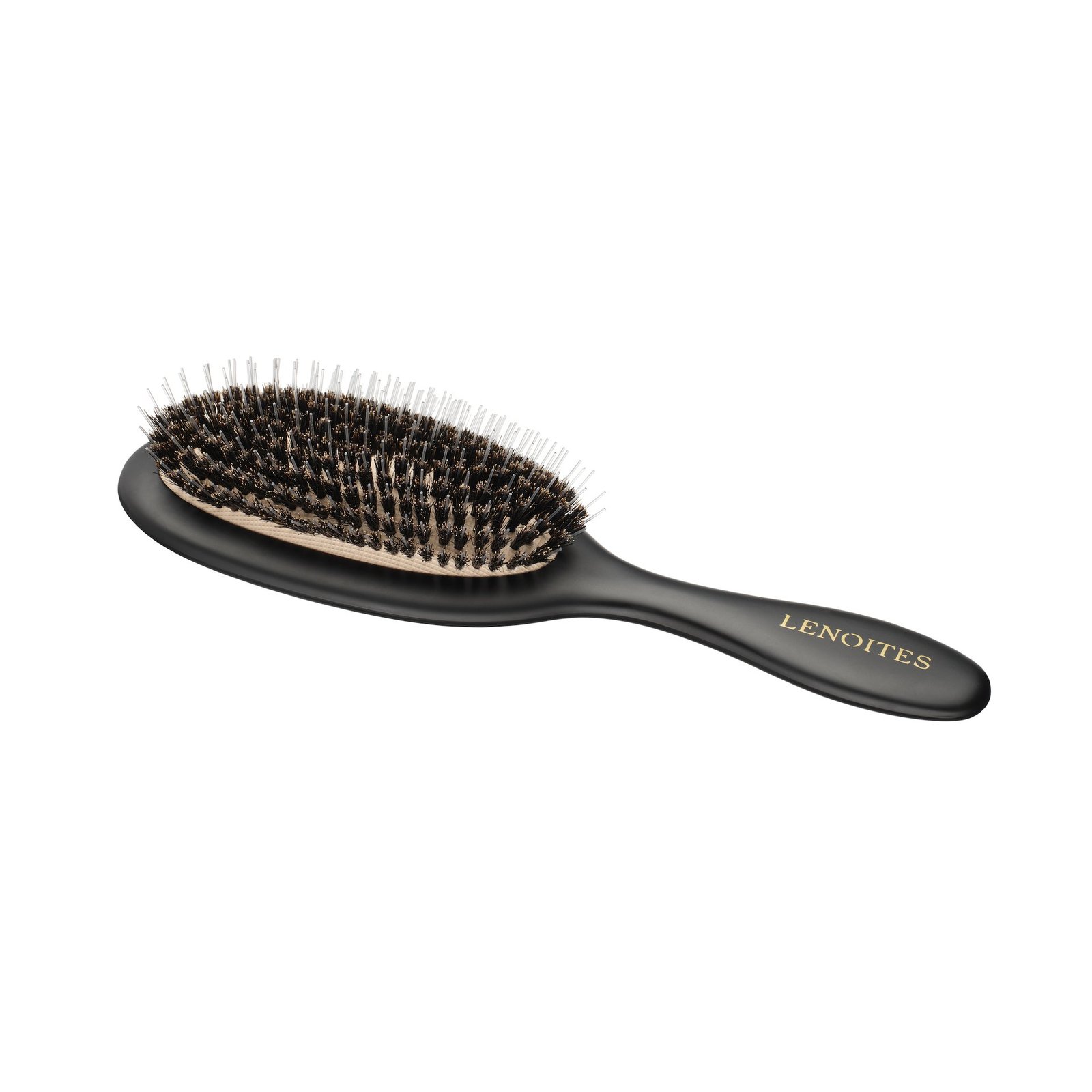 Lenoites Hair Brush Wild Boar + Pouch & Cleaner Tool Black 1 st