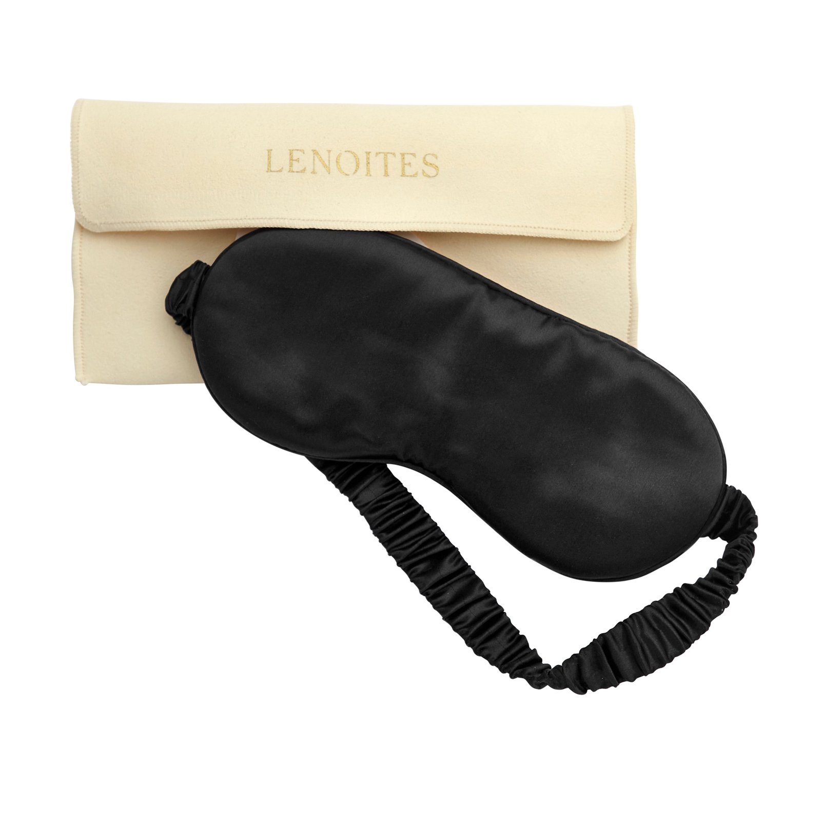 LENOITES Mulberry Sleep Mask & Pouch Black 1 st