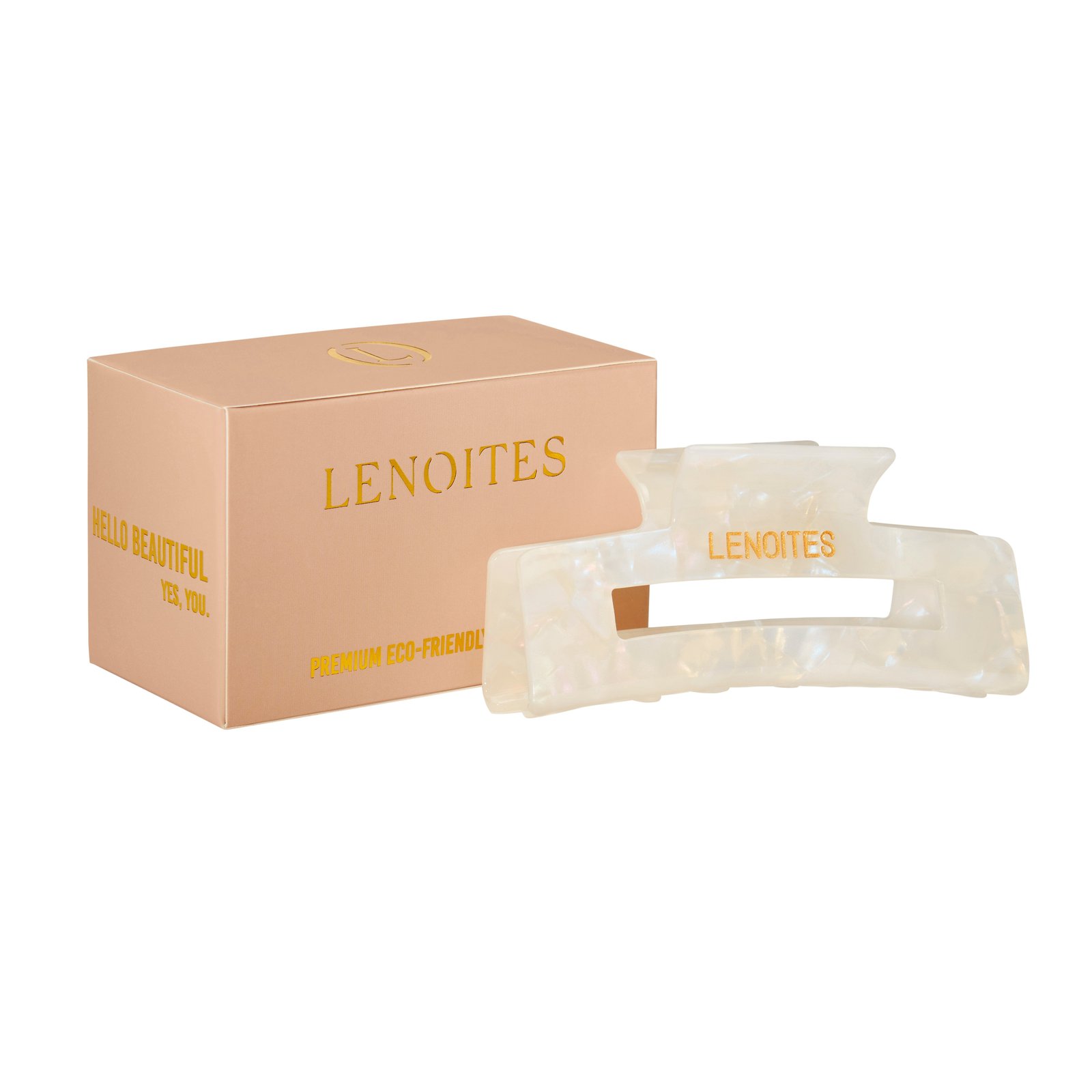 LENOITES Premium Eco-Friendly Hair Claw Pearly White 1 st