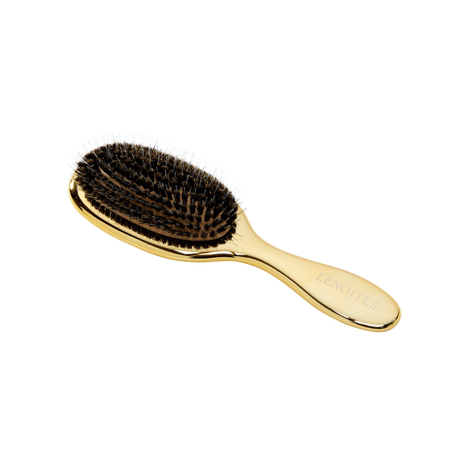 LENOITES Hair Brush Wild Boar With Pouch & Cleaner Tool Gold 1 st