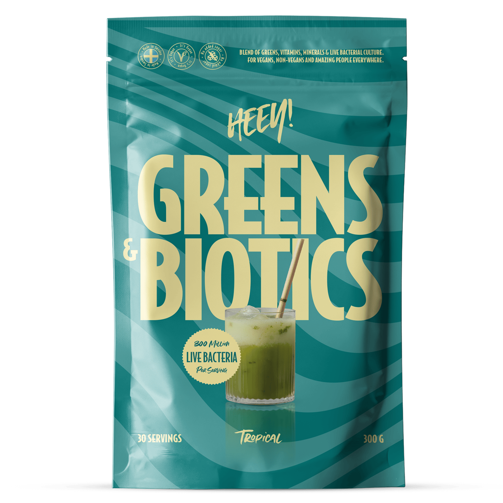 Heey! Greens & Biotics Superfood + Probiotics Tropical 300 g