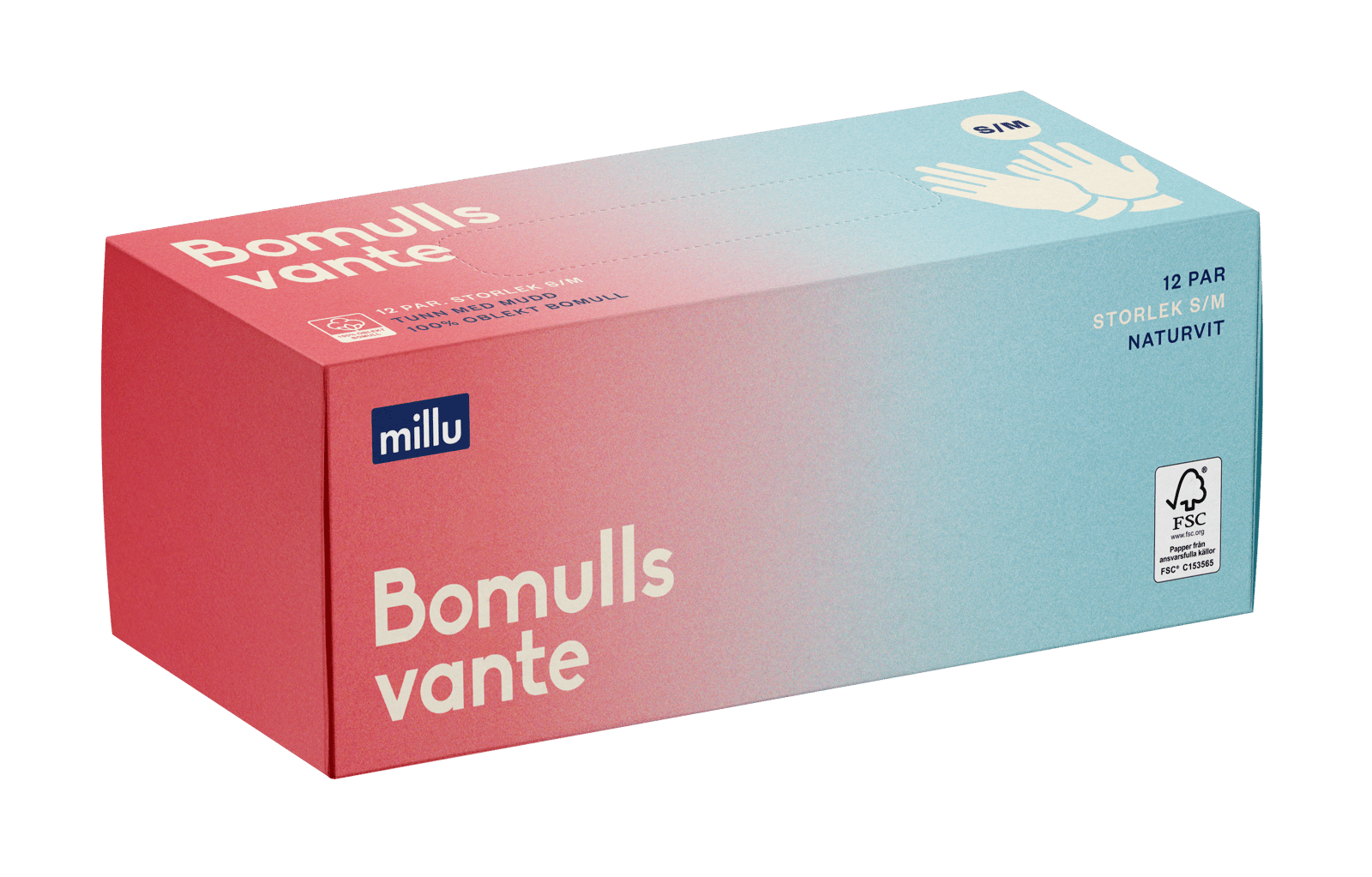 Millu Bomullsvante Small/Medium 12 par