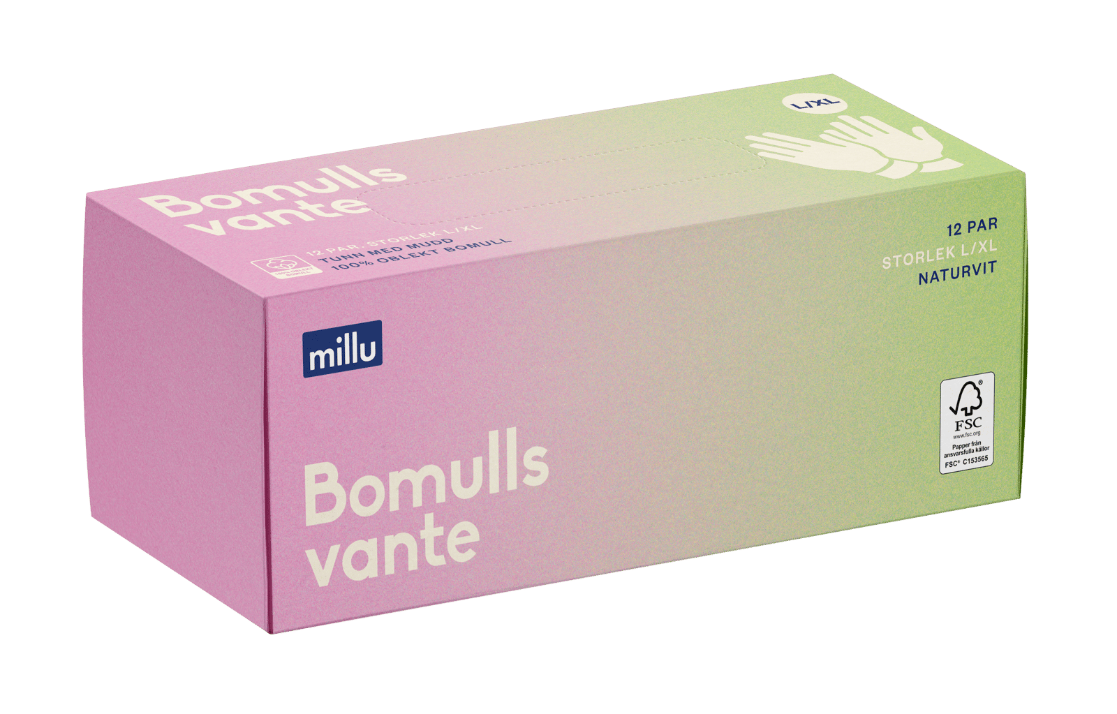 Millu Bomullsvante L/XL 12 par