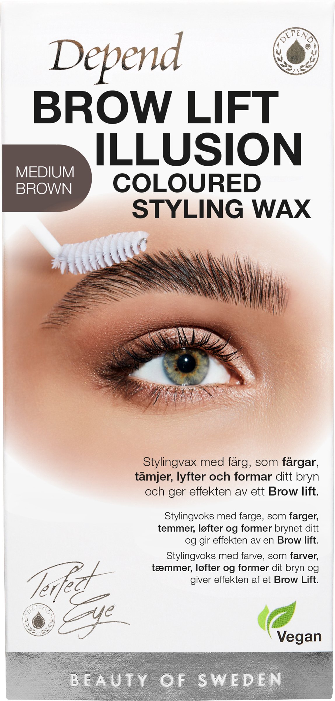 Depend Brow Lift Illusion Colored Styling Vax Medium Brown 1 st