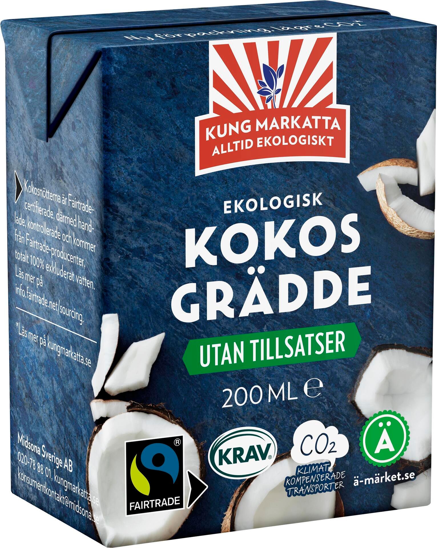 Köp Kung Markatta Kokosgrädde 200ml | Apohem