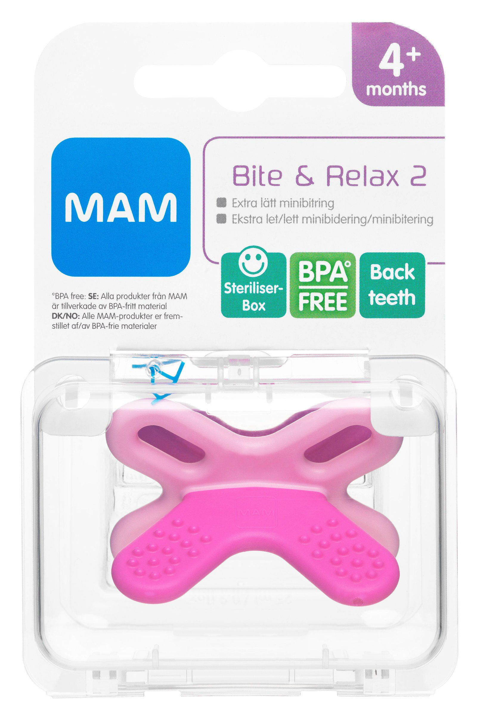 MAM Bite & Relax Phase 2 Bitring 4+ Månader 1 st - Olika färger