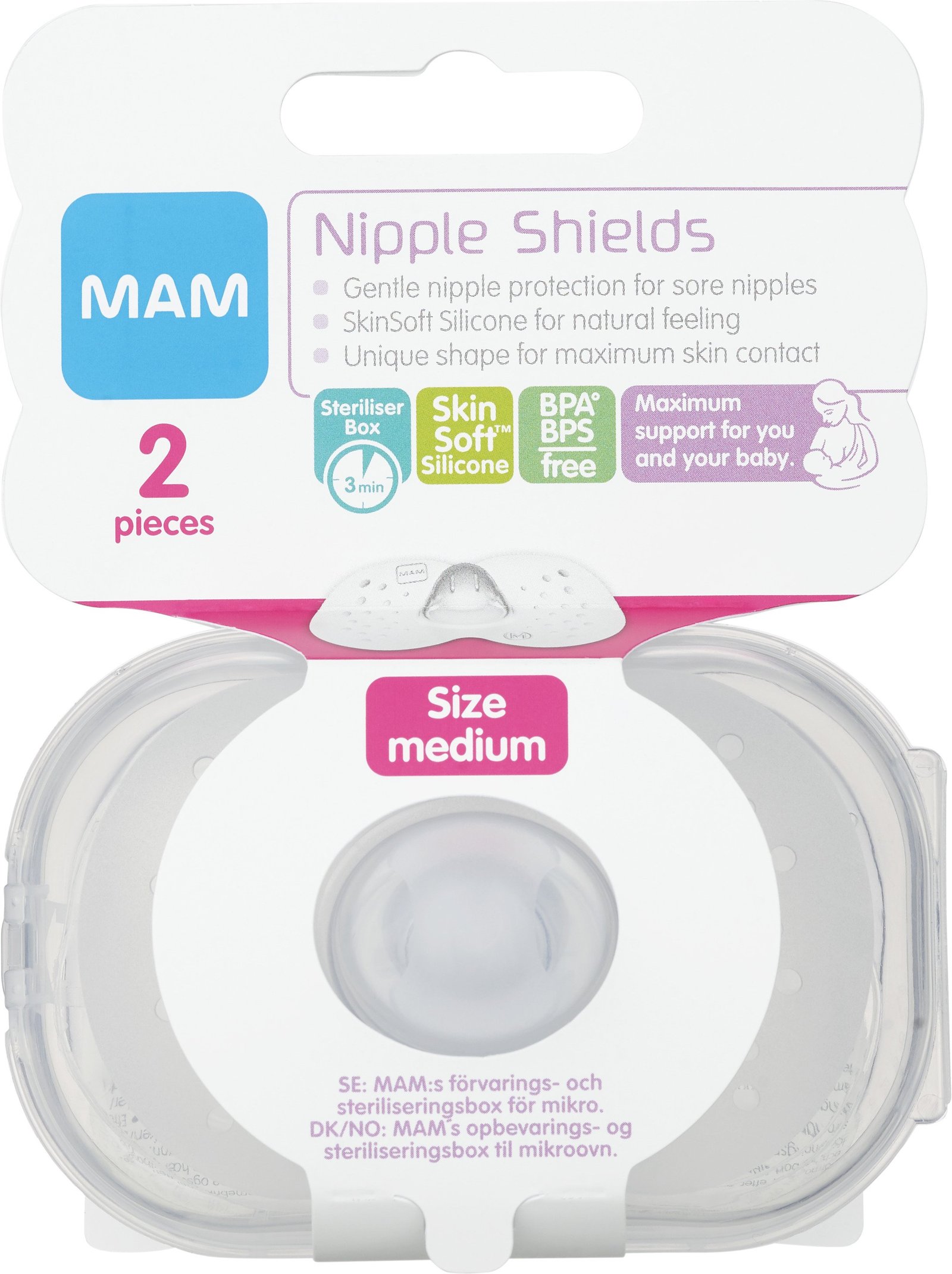 MAM Nipple Shields Amningsnappar Medium 2 st