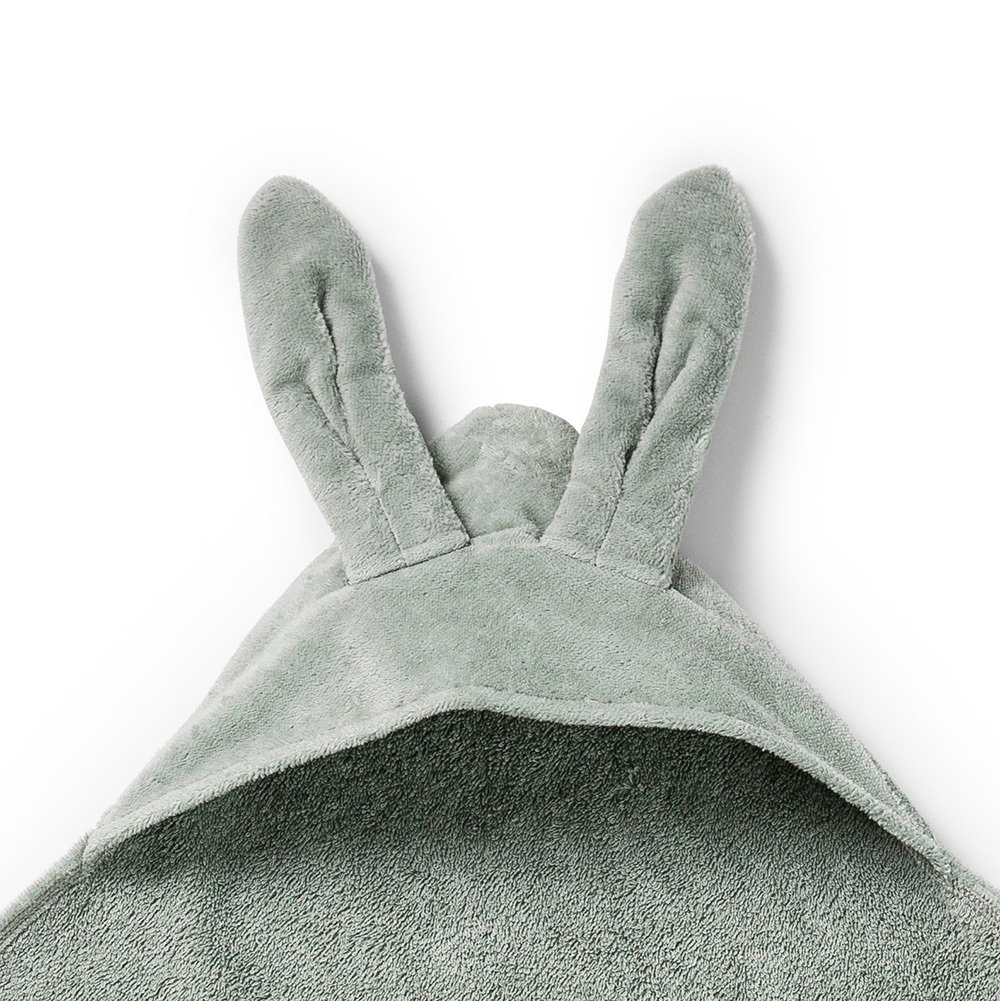 Elodie Hooded Towel Mineral Green Bunny