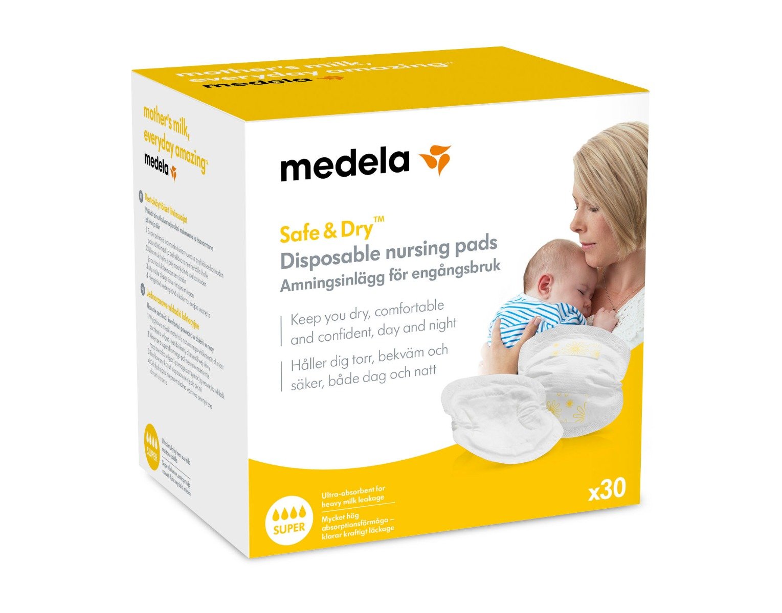 Medela Safe & Dry Amningsinlägg 30 st
